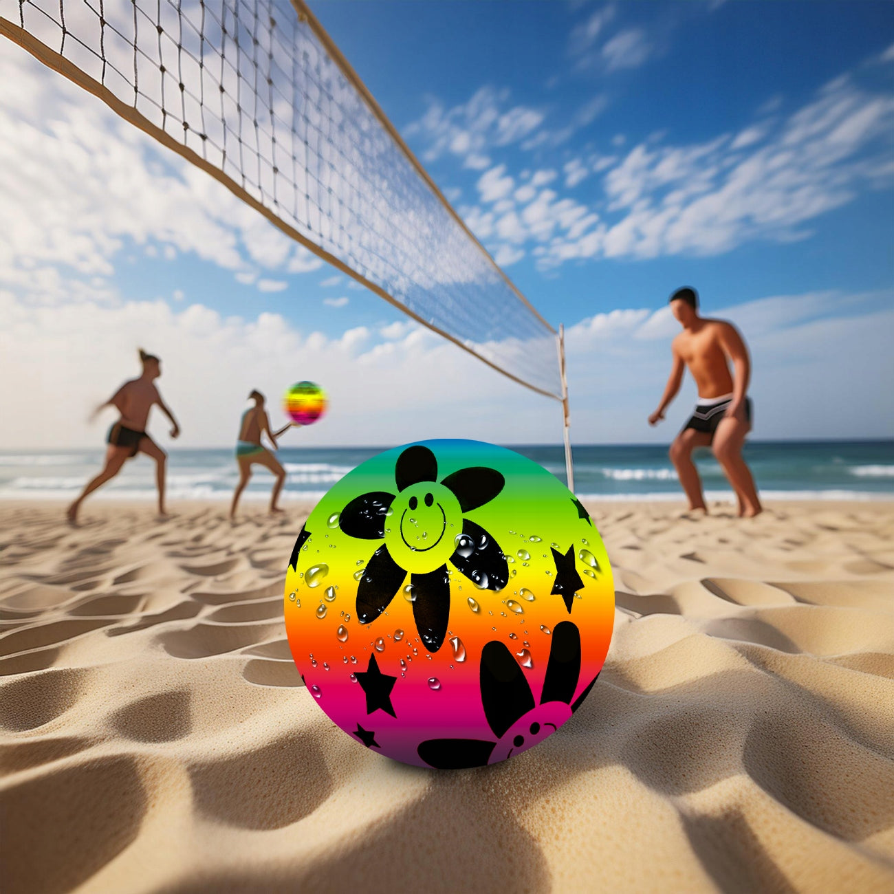 BEACH BALL RUBBER INFLATABLE GARDEN FOR POOL OVER WATER TO BEACH Packaging status original