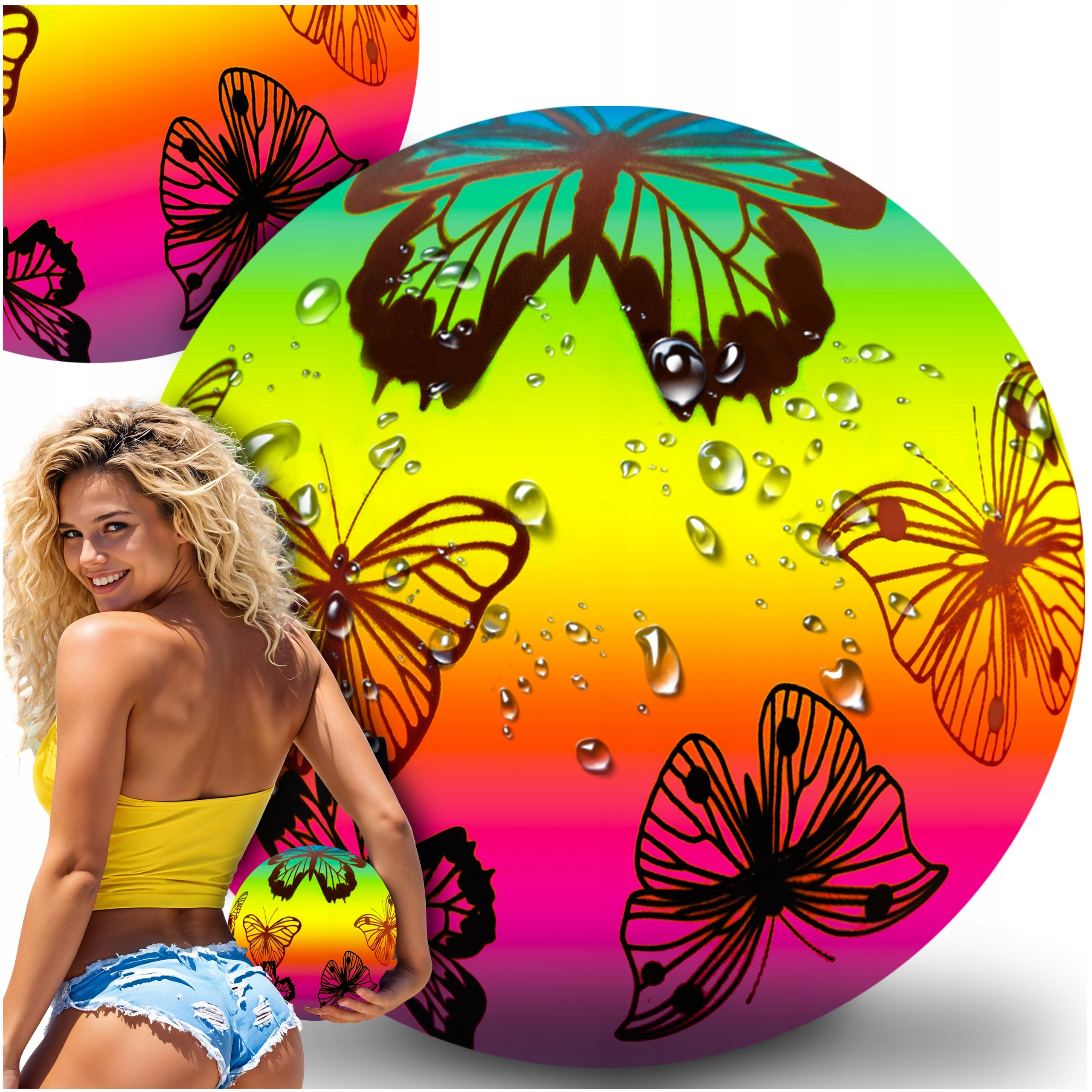 BEACH BALL RUBBER INFLATABLE GARDEN FOR POOL OVER WATER TO BEACH