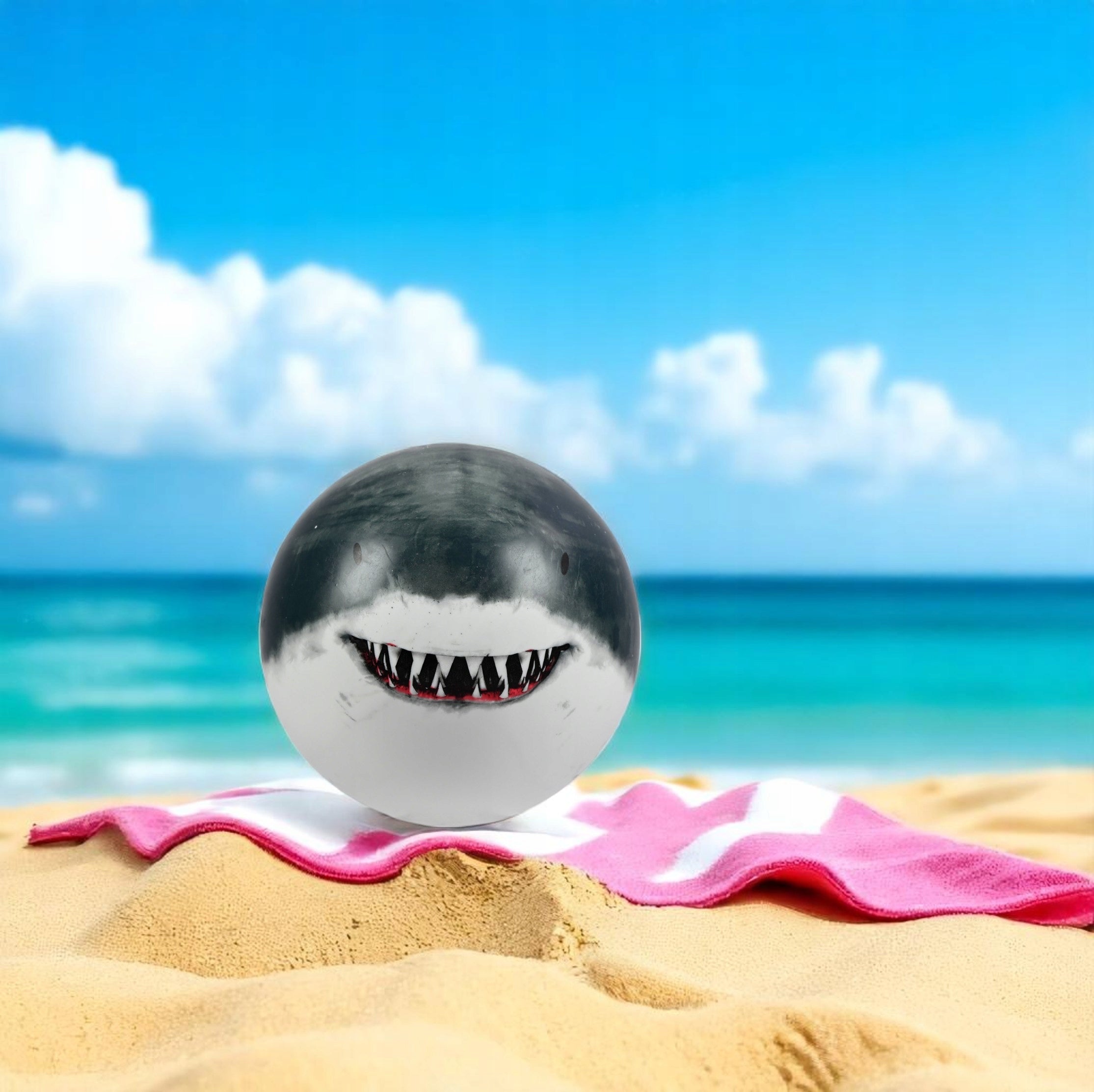 BEACH BALL SHARK 3IN1 RUBBER DIVING TOY FOR GARDEN WATER POOL Brand Midex