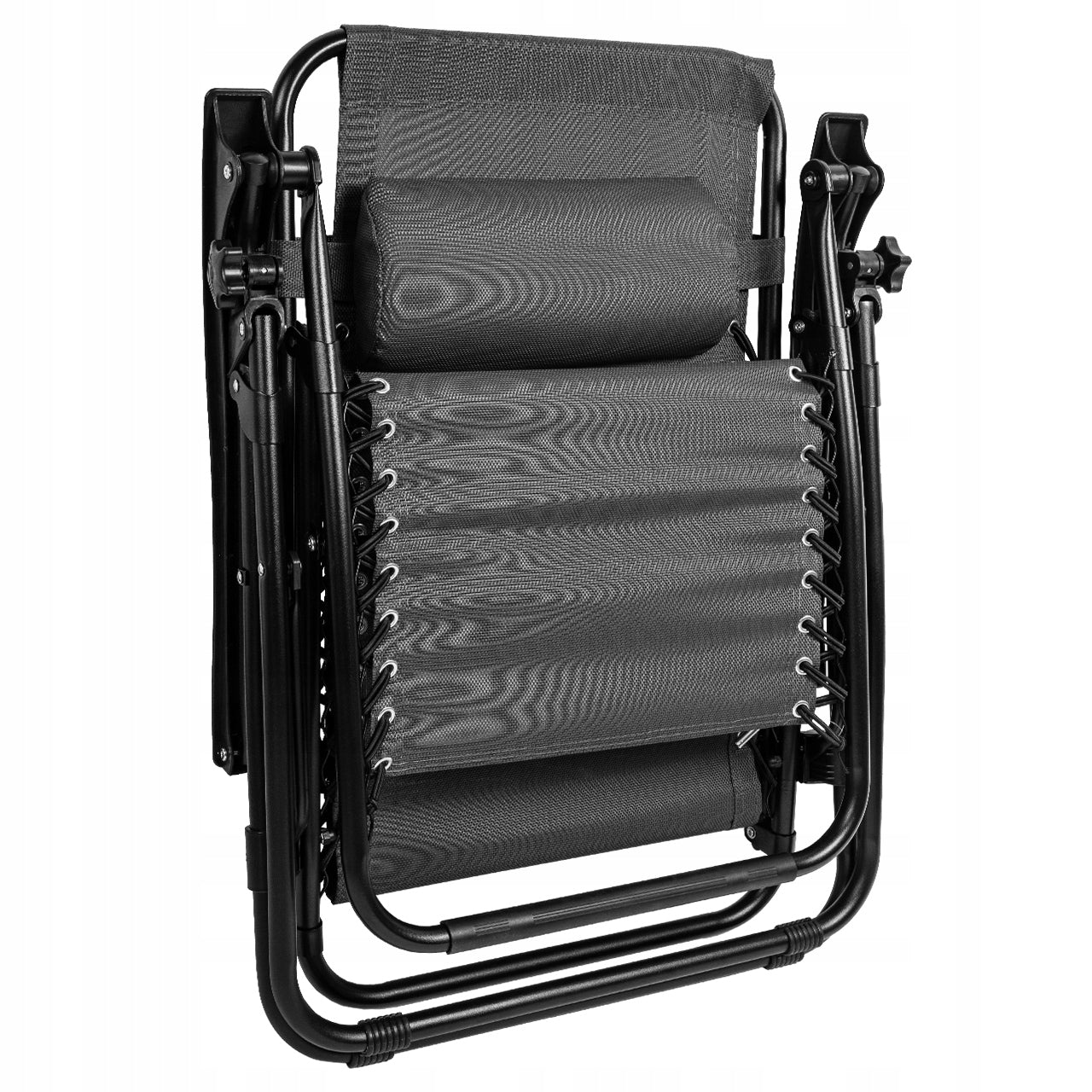 BEACH CHAIR FOLDING CHAIR ZERO GRAVITY HEADREST SHELF Color gray