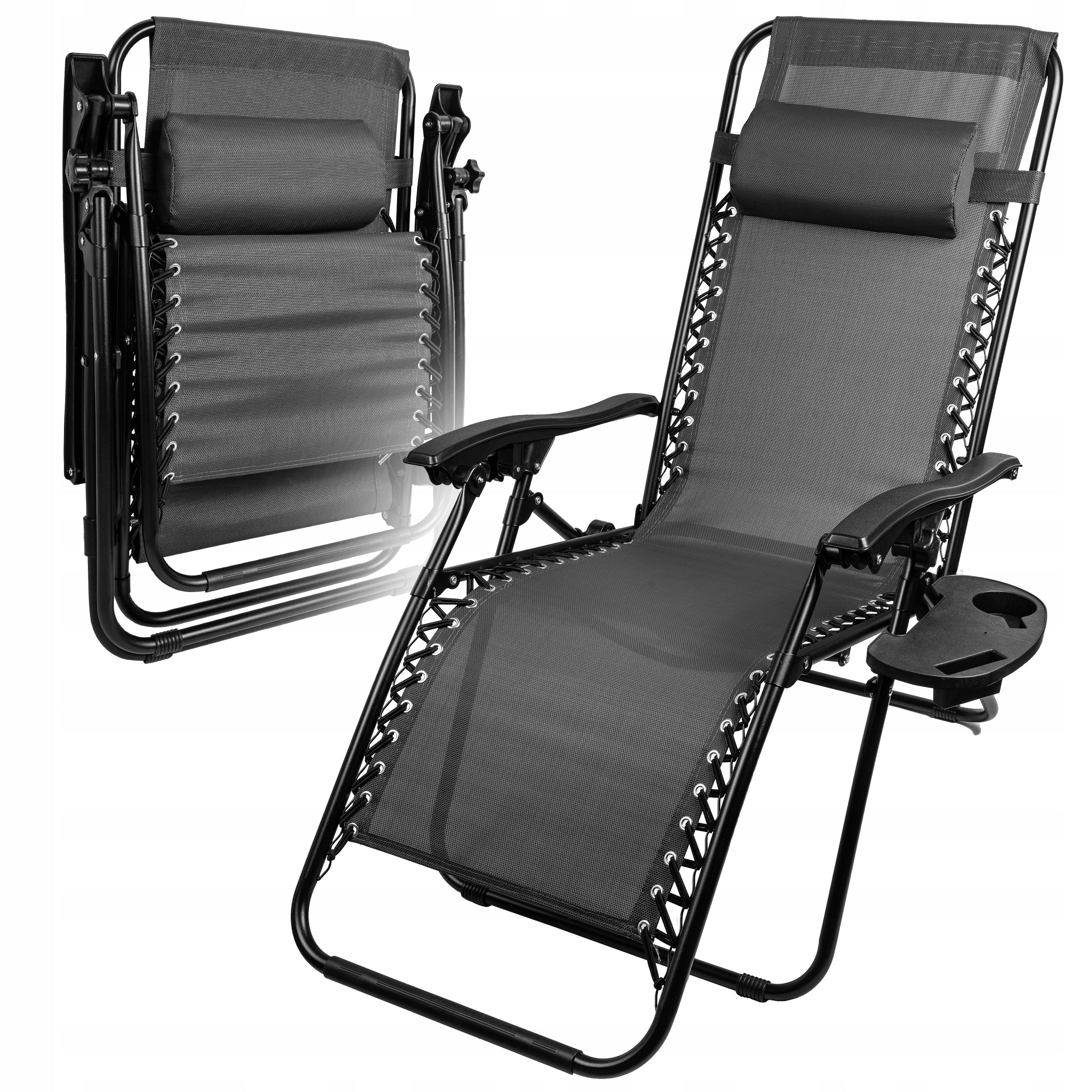 BEACH CHAIR FOLDING CHAIR ZERO GRAVITY HEADREST SHELF
