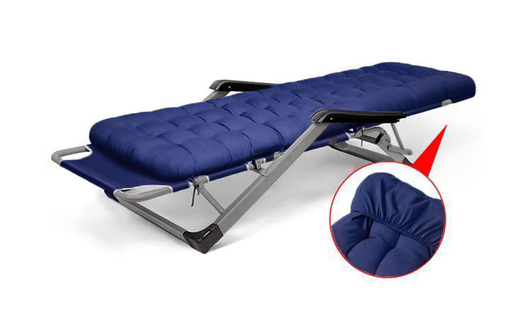 BEACH CHAIR FOLDING METAL WITH BOX BLUE FOLDING Color blue