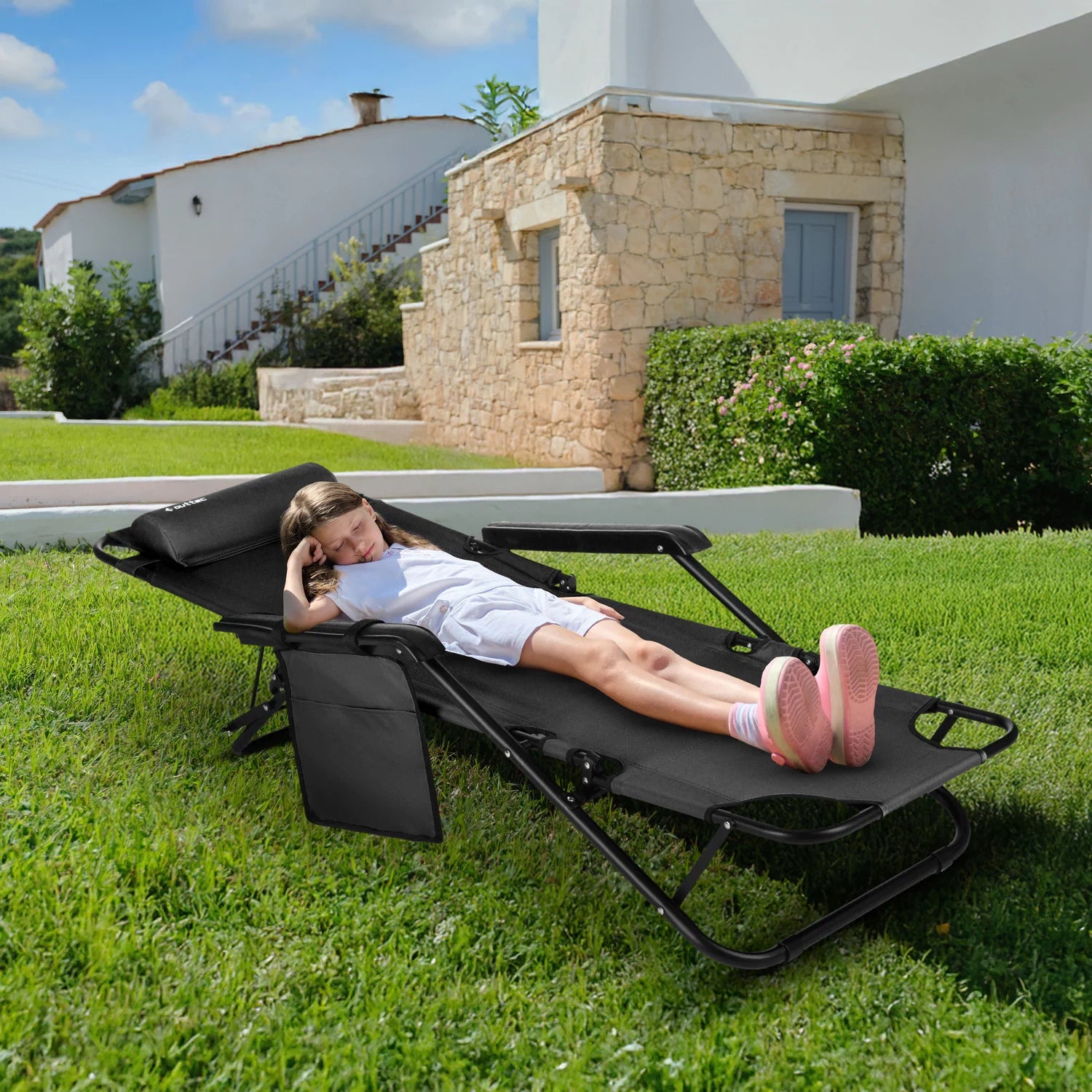 BEACH CHAIR WITH BACKREST LIGHT FOR CAMPING TERRACE LUVERNO Frame material steel