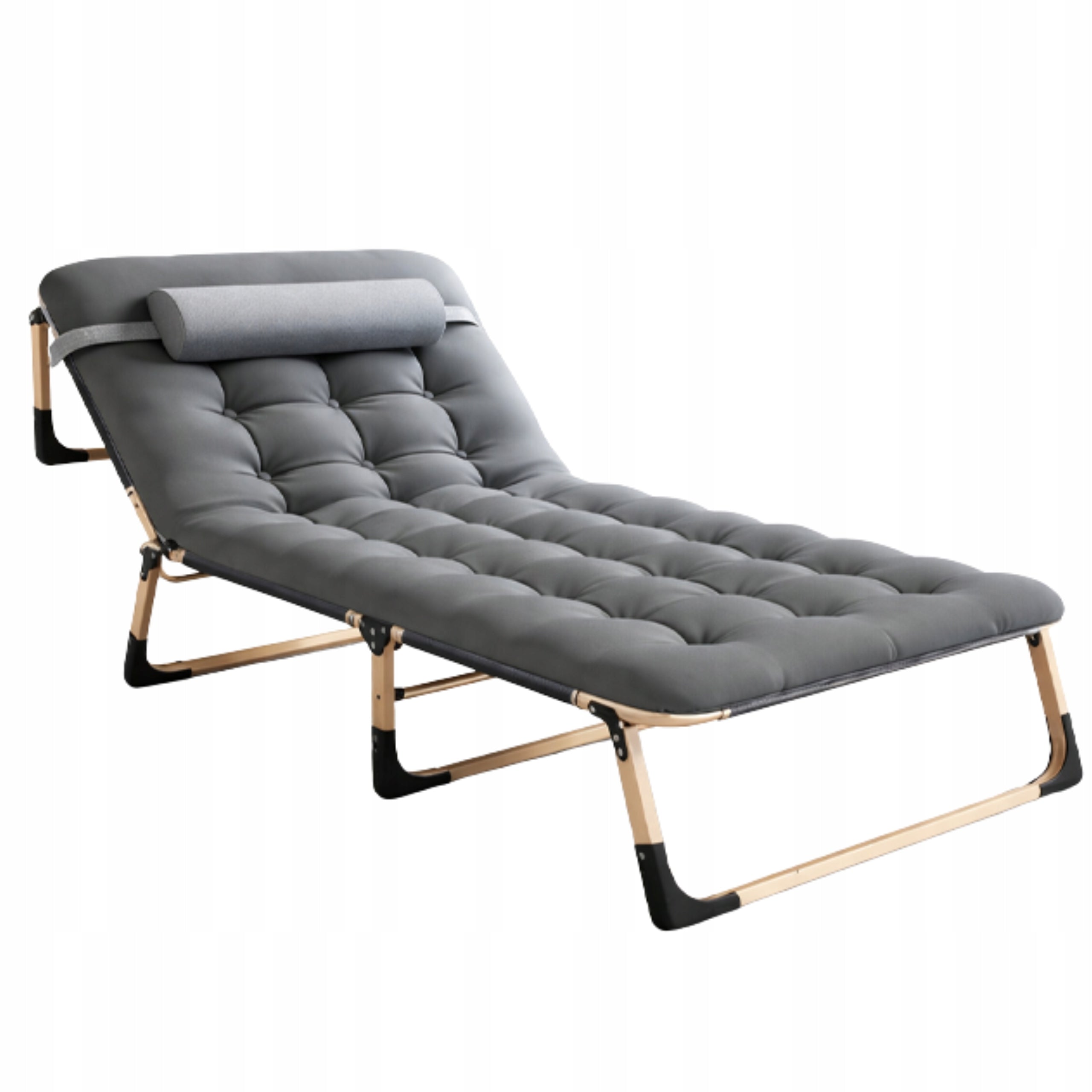 BEACH LOUNGER FOLD-OUT TRAVEL BED WITH MATTRESS CUSHION Frame material steel