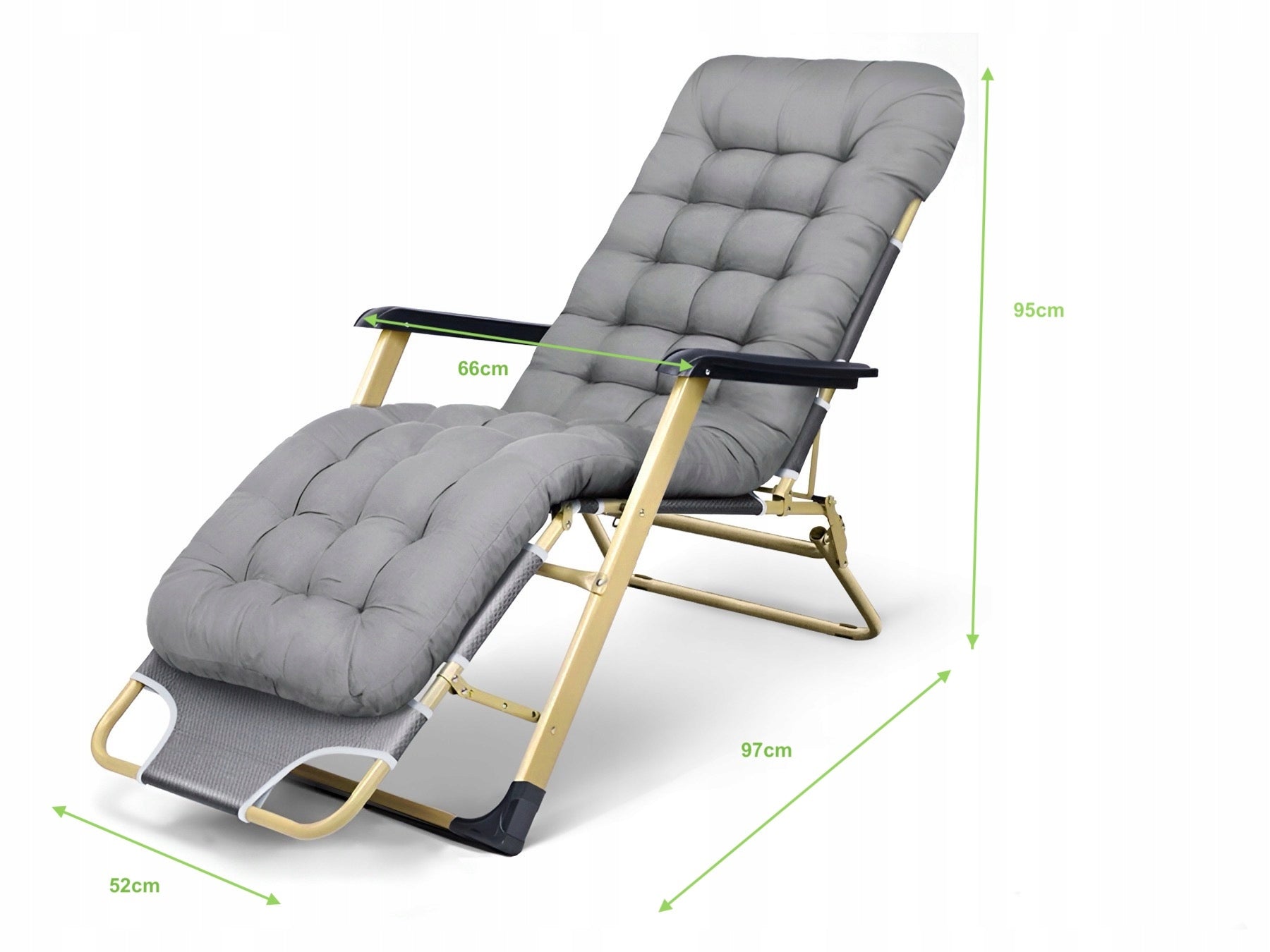 BEACH SUN LOUNGER FOLDING PORTABLE STRONG TERRACE Frame material metal