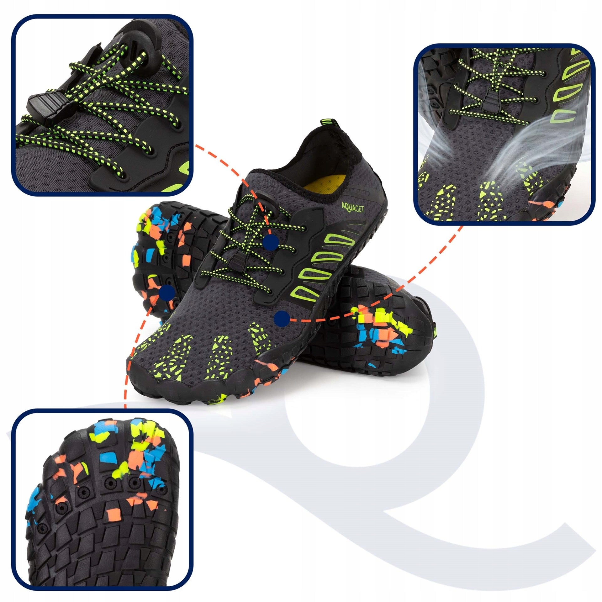 BEACH SWIMMING WATER SHOES FOR BEACH KAYAK REEF MEN'S SEA URCHINS r. 44 PRO Model AQ0091 BUTY DO WODY MĘSKIE 44