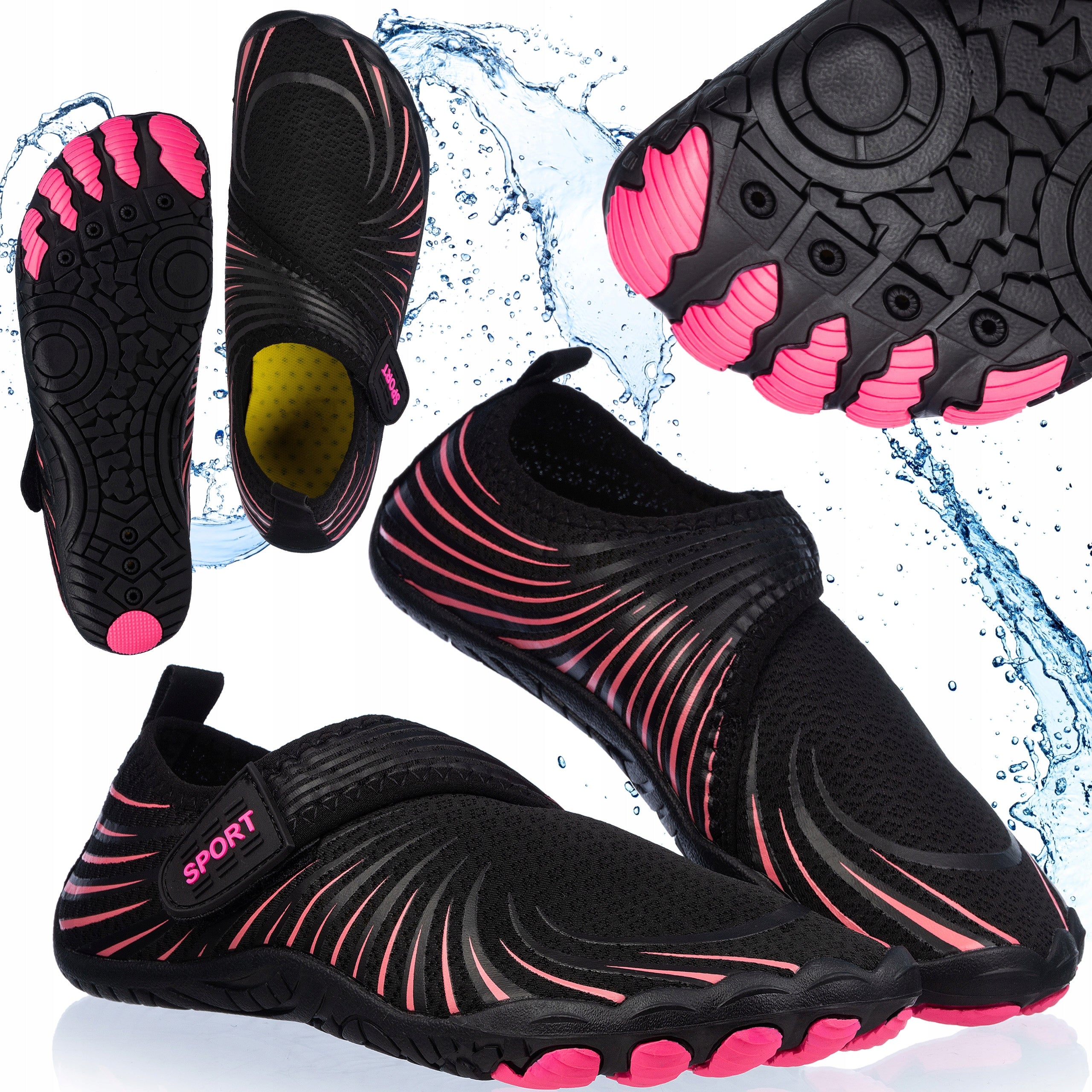 BEACH SWIMMING WATER SHOES FOR SEA URCHINS WOMEN'S STONES VELCRO 38 OUTTEC