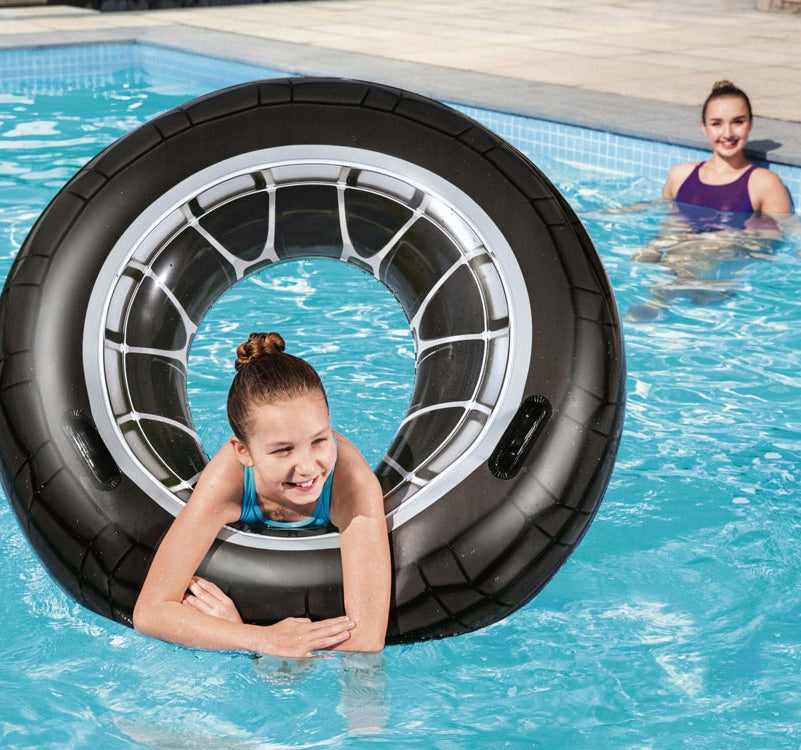 BEACH SWIMMING WHEEL TIRE INFLATABLE CIRCLE MATTRESS SWIMMING POOL 119cm Brand Bestway