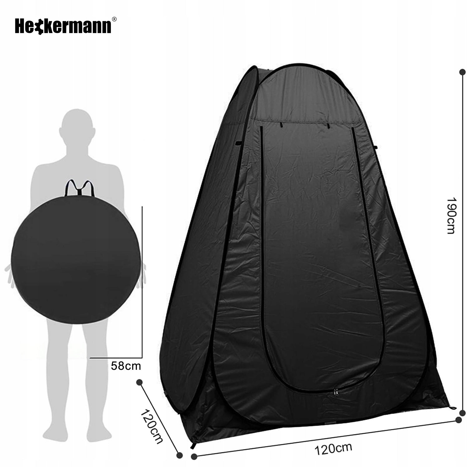 BEACH TENT FOR SHOWER CHANGING ROOM TOILET PORTABLE CAMPING 120cm Color black