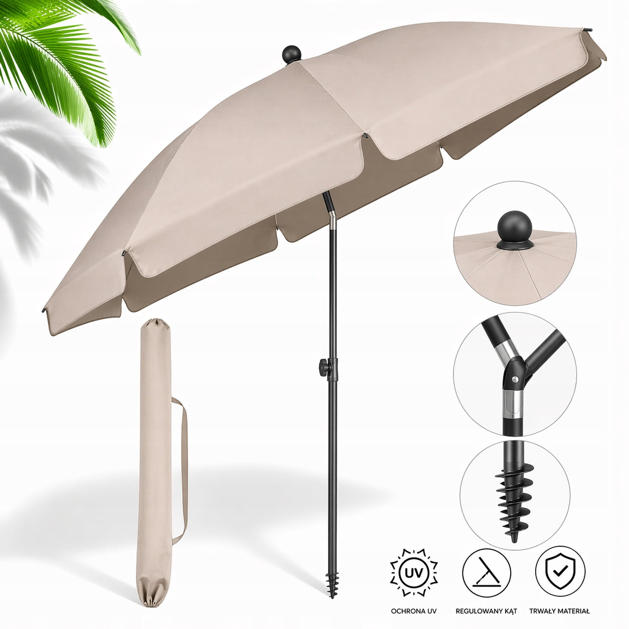 BEACH UMBRELLA COVER SEKEY 180 CM SEKEY UPF50+ ADJUSTABLE