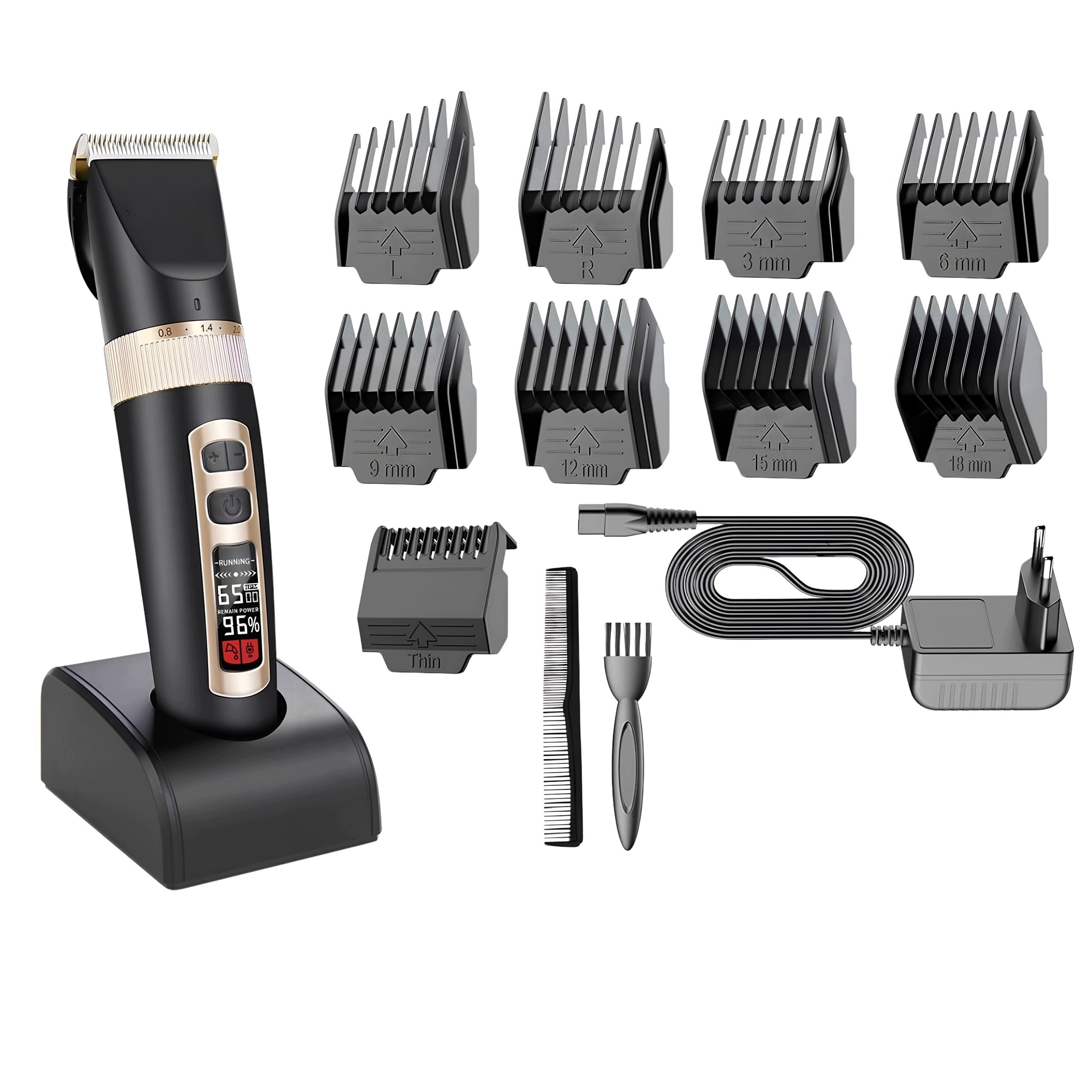 BEARD HAIR CLIPPER WIRELESS LCD CERAMIC