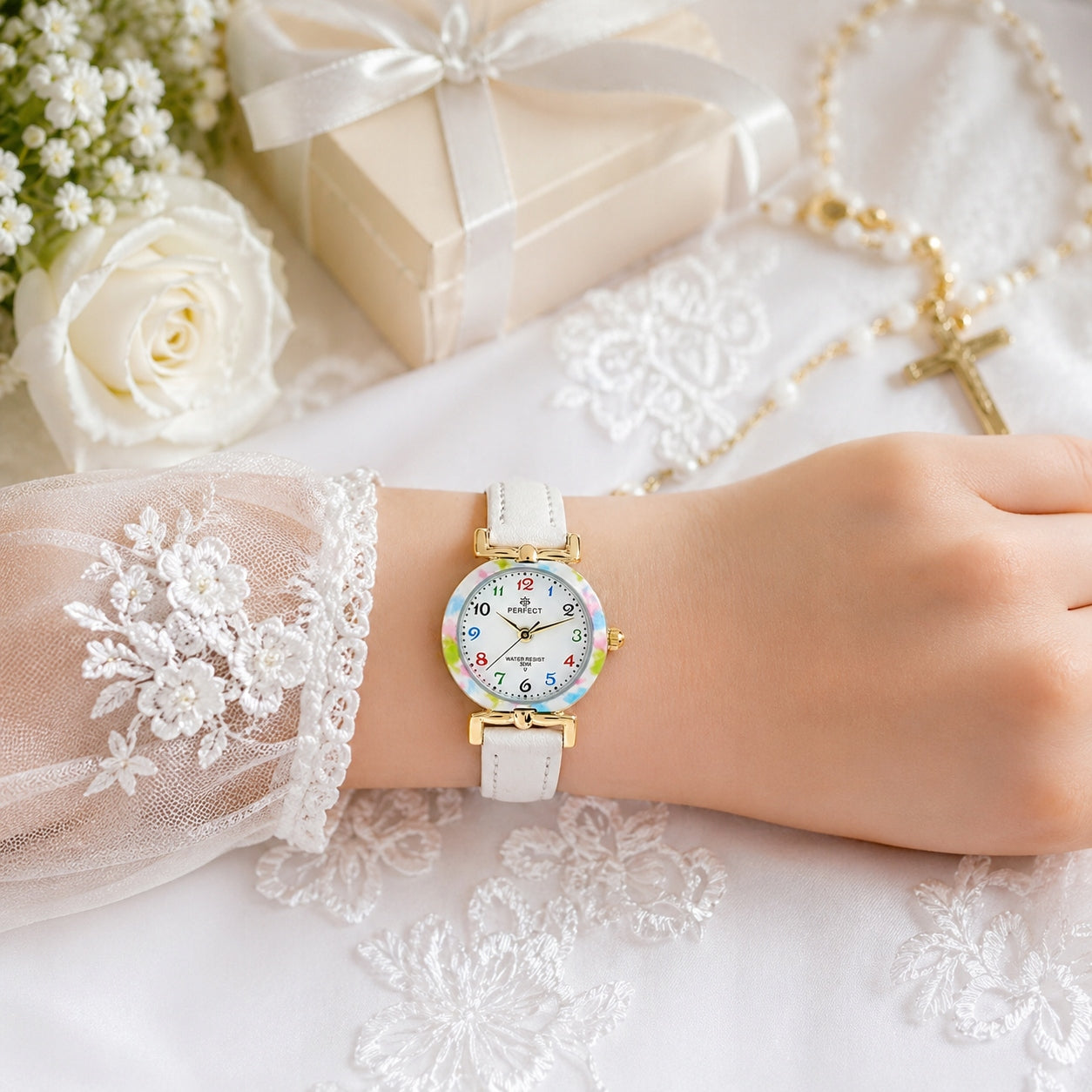 BEAUTIFUL WATCH FOR A GIRL, COMMUNION MEMORIAL, GIFT FOR AND COMMUNION Brand Perfect
