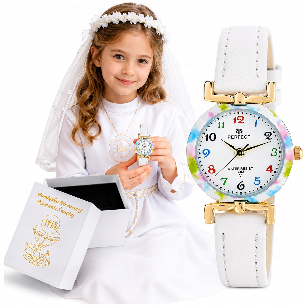 BEAUTIFUL WATCH FOR A GIRL, COMMUNION MEMORIAL, GIFT FOR AND COMMUNION