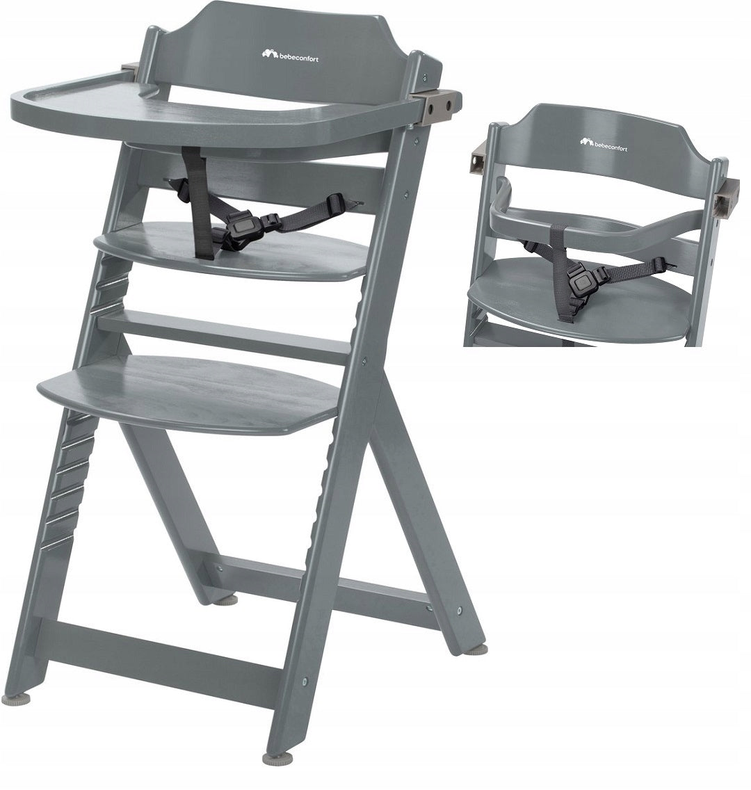 BEBE CONFORT TIMBA WOODEN HIGH CHAIR WAM GREY (without insert)