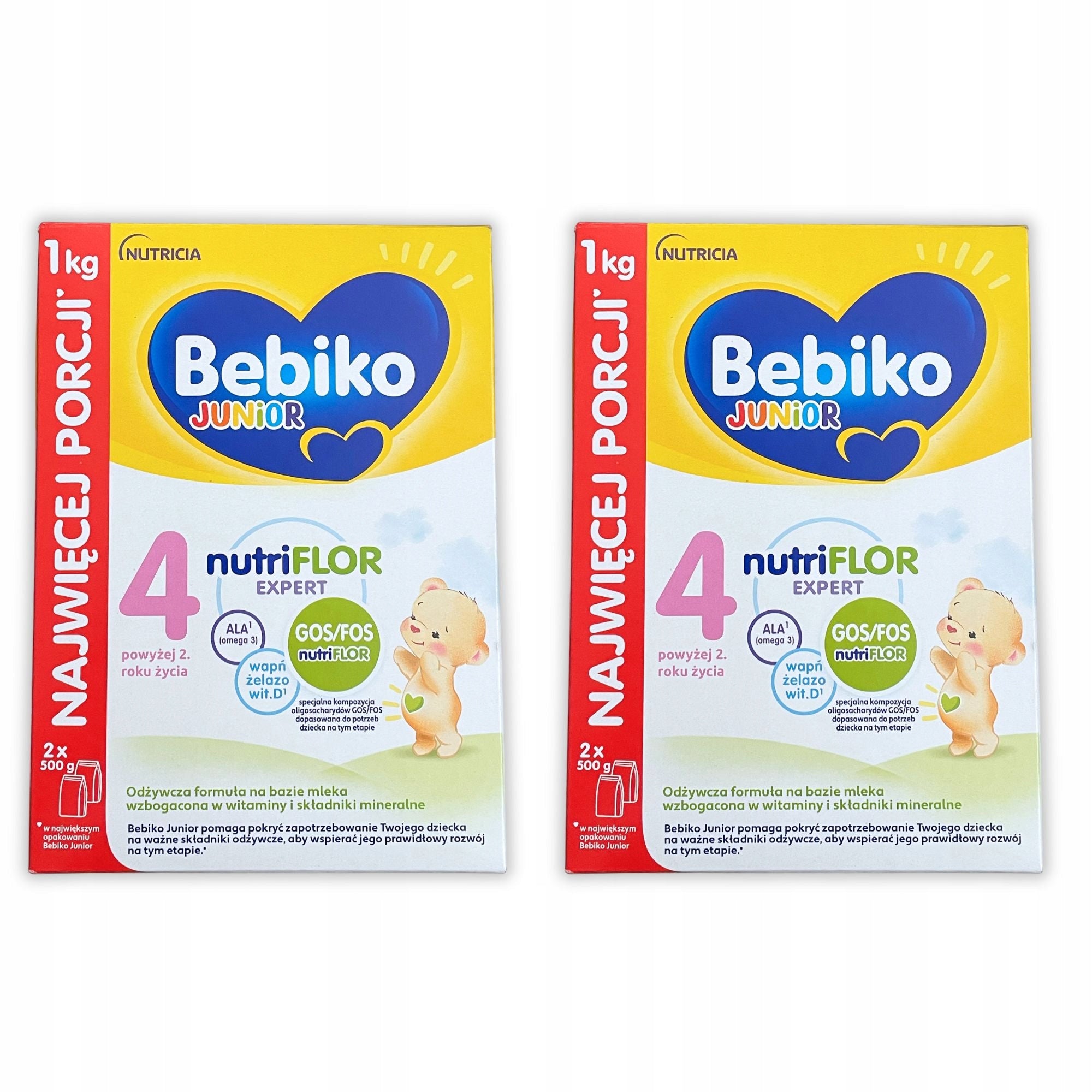 BEBIKO JUNIOR NUTRIflor Expert 4 over 2 years GOS FOS Set 2x 1000 g