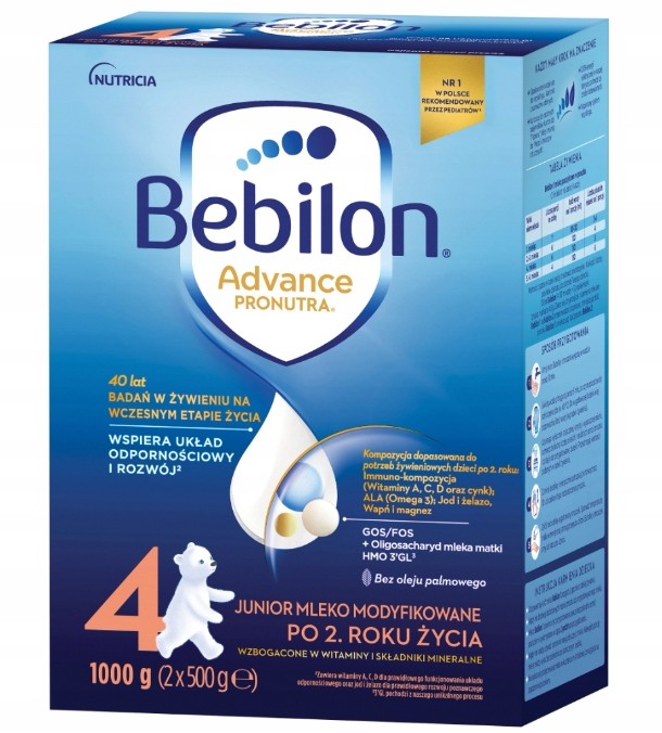 BEBILON ADVANCE PRONUTRA JUNIOR 4 MODIFIED MILK AFTER 2 YEARS OF AGE 1000G