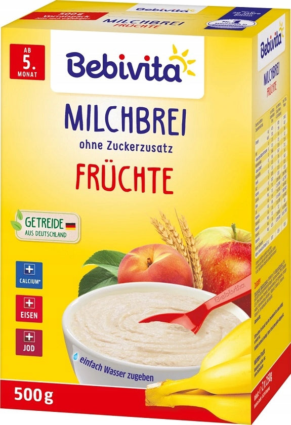 BEBIVITA MILK WHEAT FRUIT PORRIDGE 500g