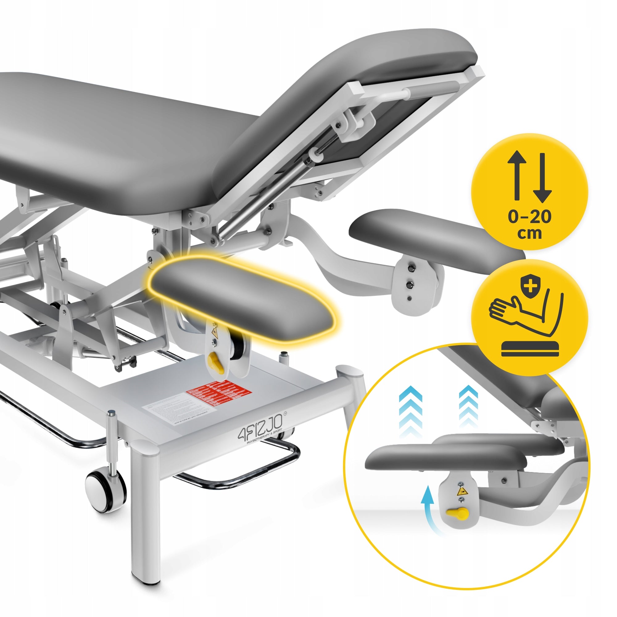 BED ELECTRIC MASSAGE TABLE WITH HEIGHT ADJUSTMENT STATIONARY STEEL Packaging status original
