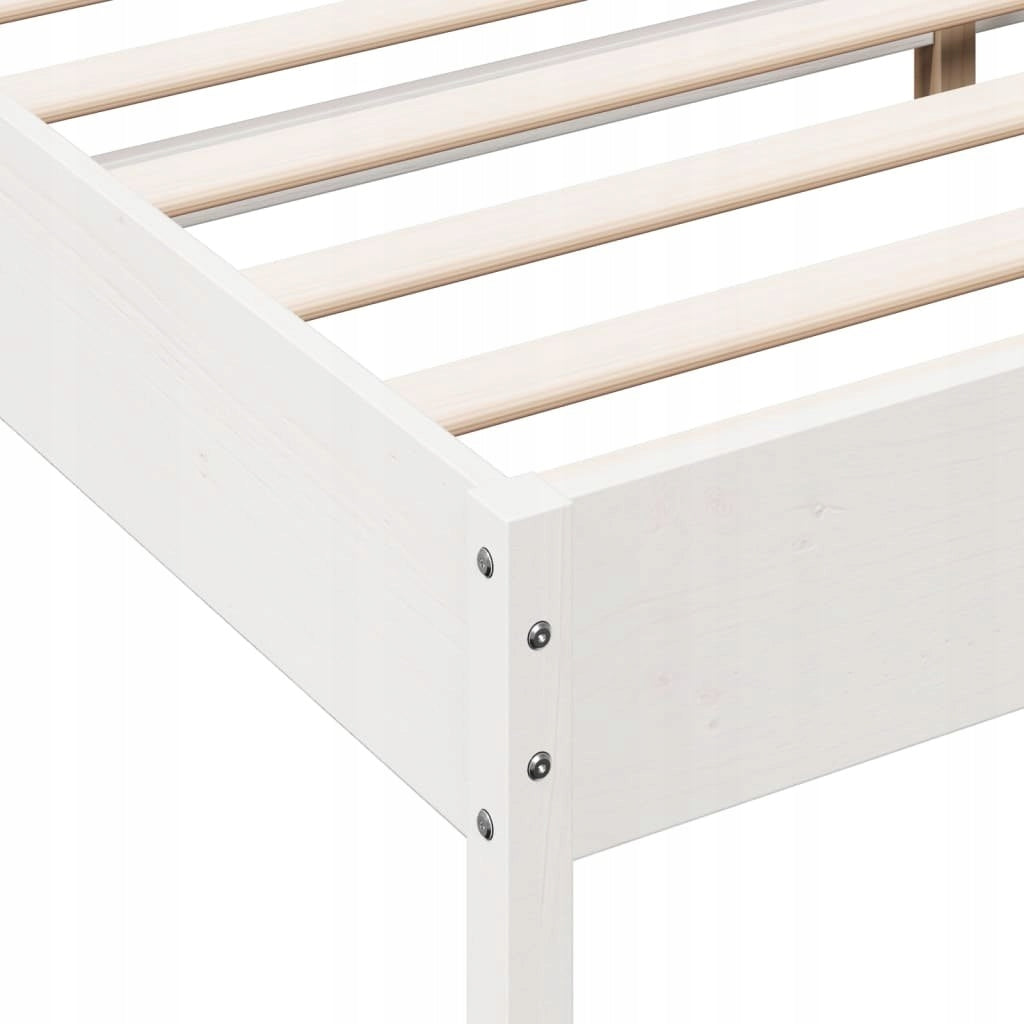 BED FRAME WHITE 135X190CM SOLID PINE WOOD Product weight with unit packaging 24.78 kg