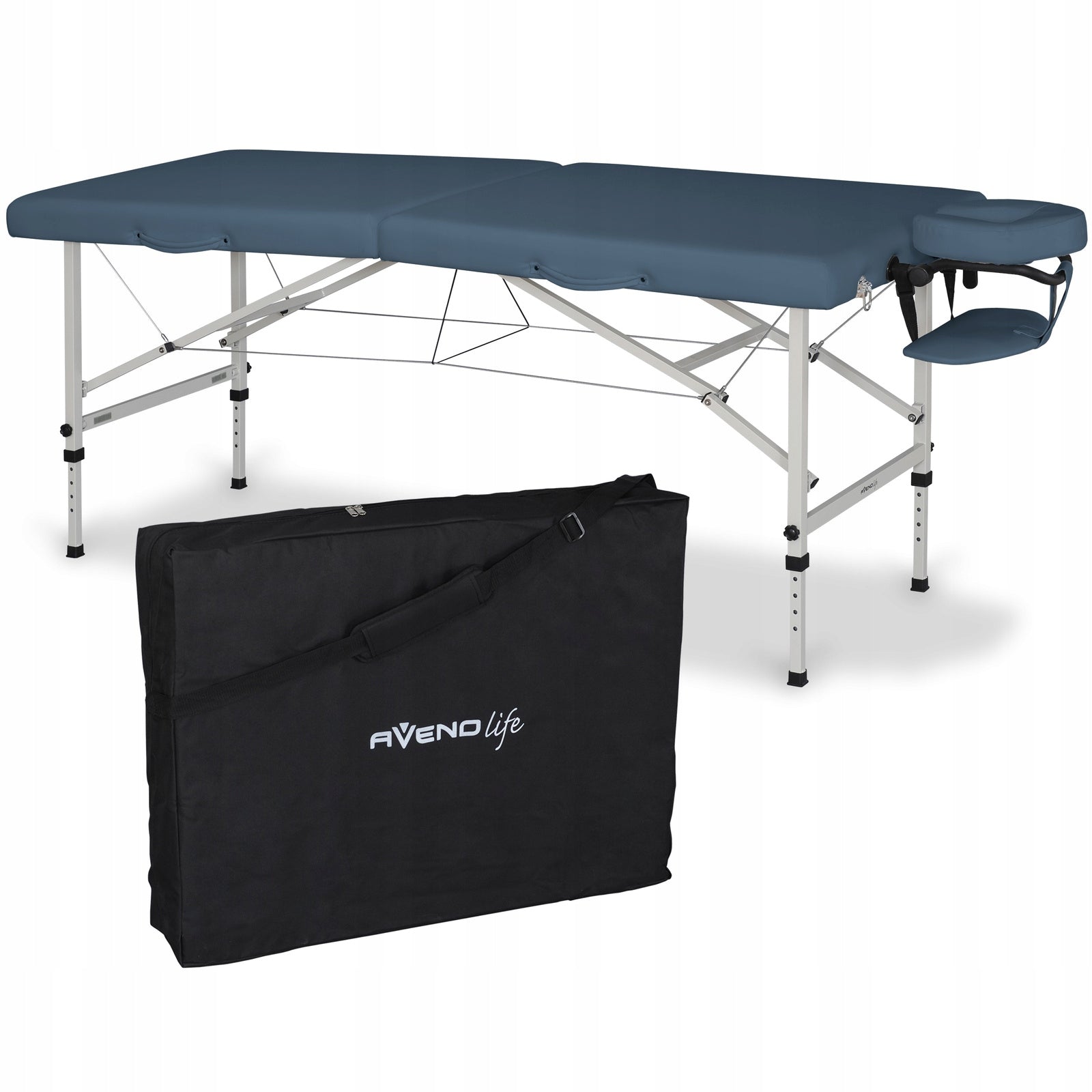 BED MASSAGE TABLE ALUMINUM FOLDING TORINA COVER FOAM 4CM Color blue