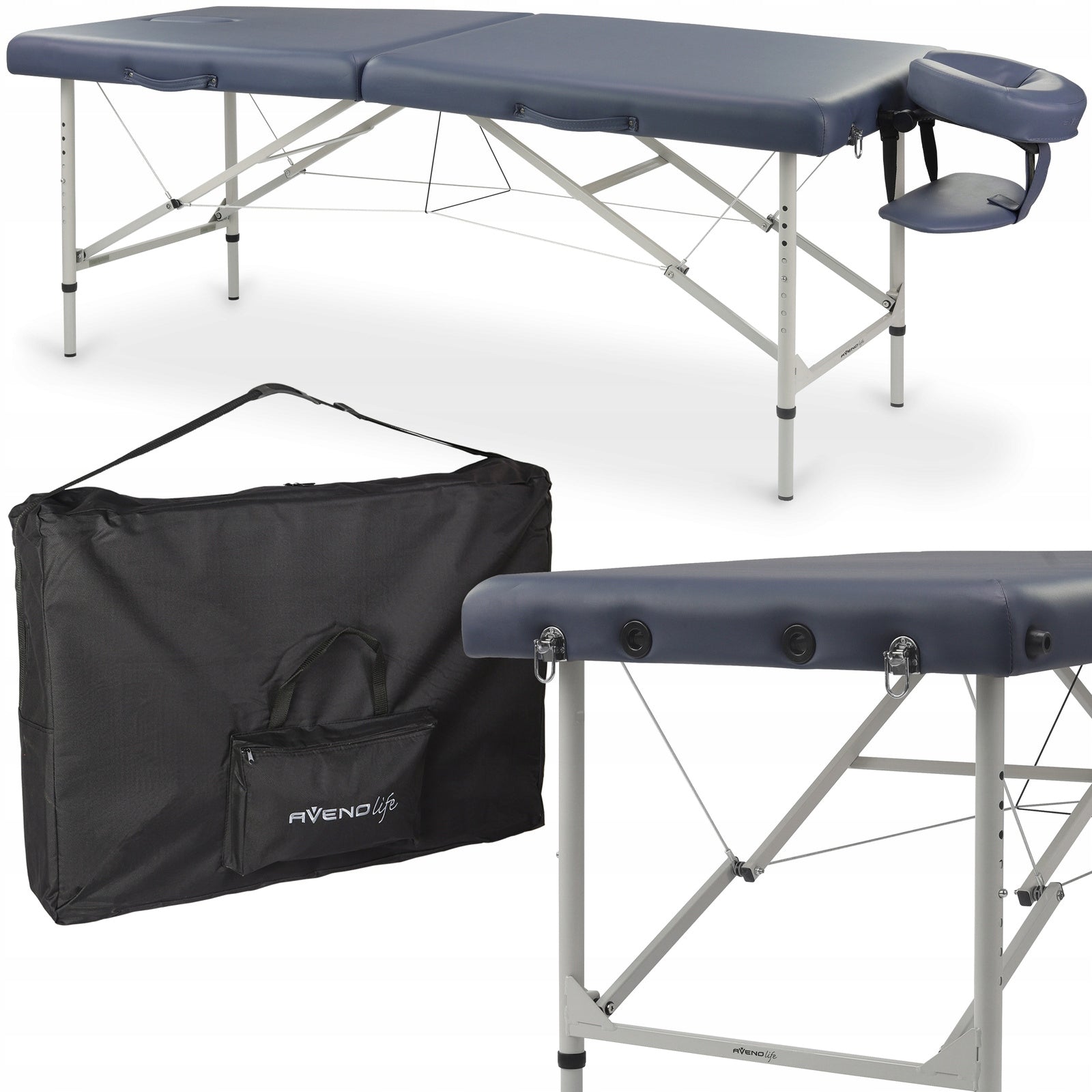 BED MASSAGE TABLE ALUMINUM FOLDING VERONA COVER FOAM 4CM HABYS