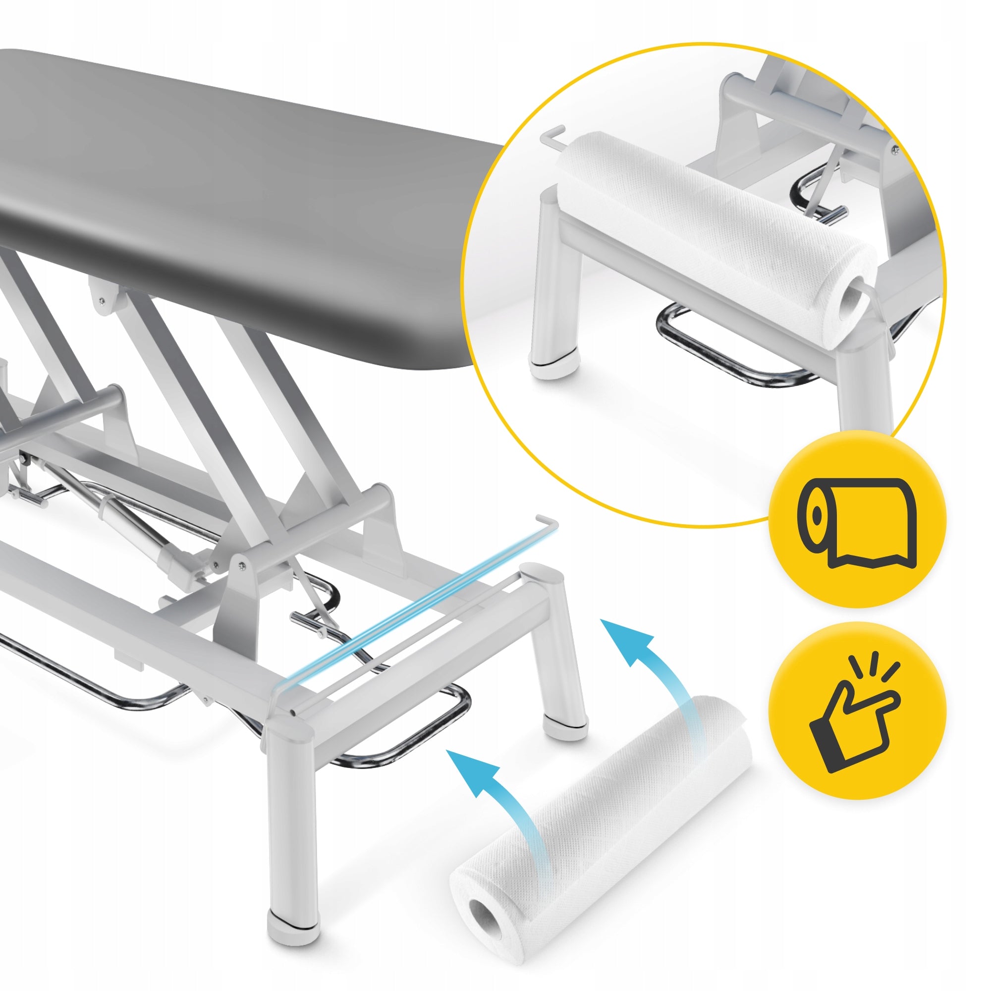 BED MASSAGE TABLE ELECTRIC STATIONARY STEEL WITH HEIGHT ADJUSTMENT Brand 4FIZJO