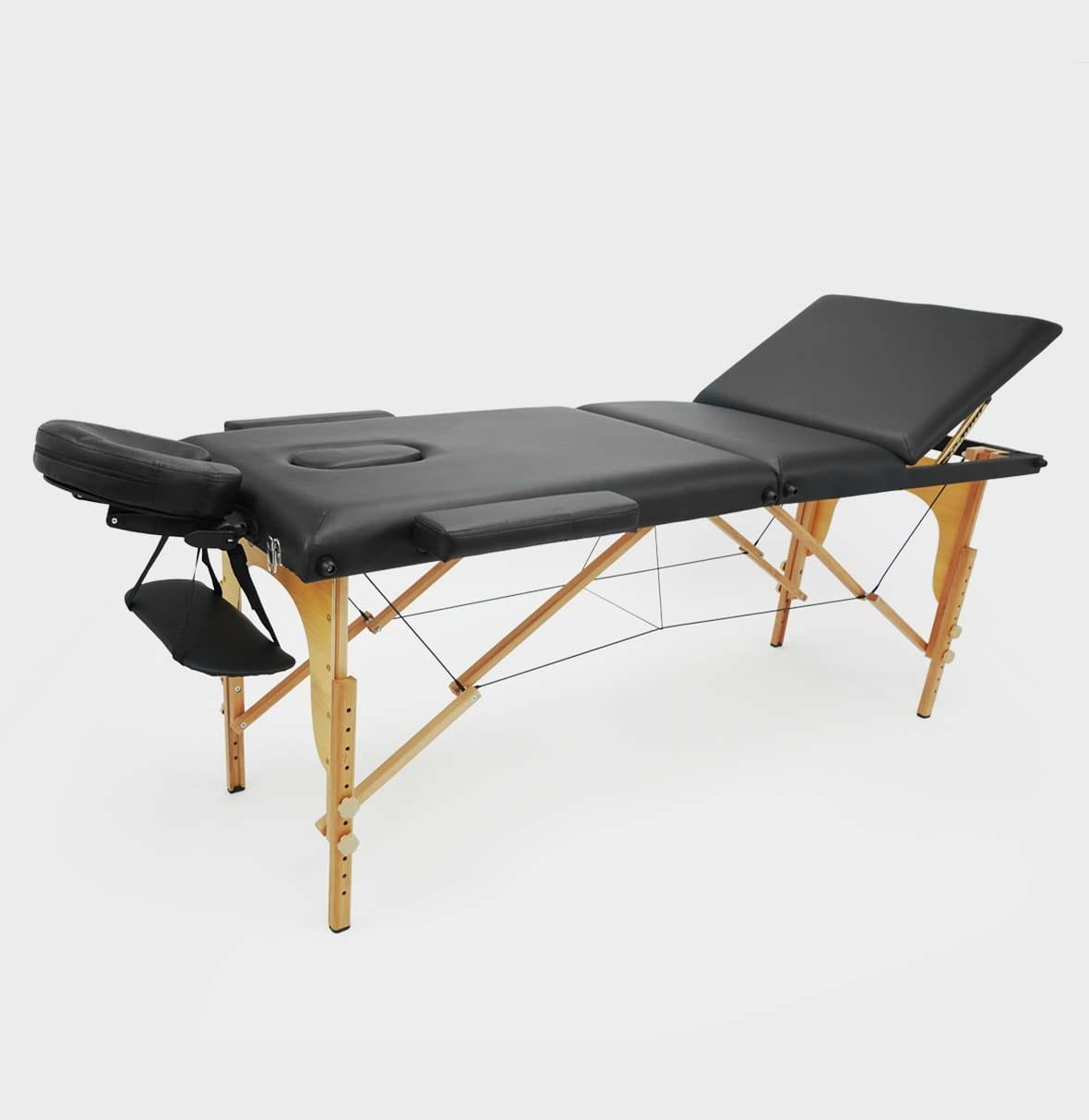 BED MASSAGE TABLE FOLDING 60 CM 3 SEGMENTS COVER FOAM 5 CM BLACK Medical device yes