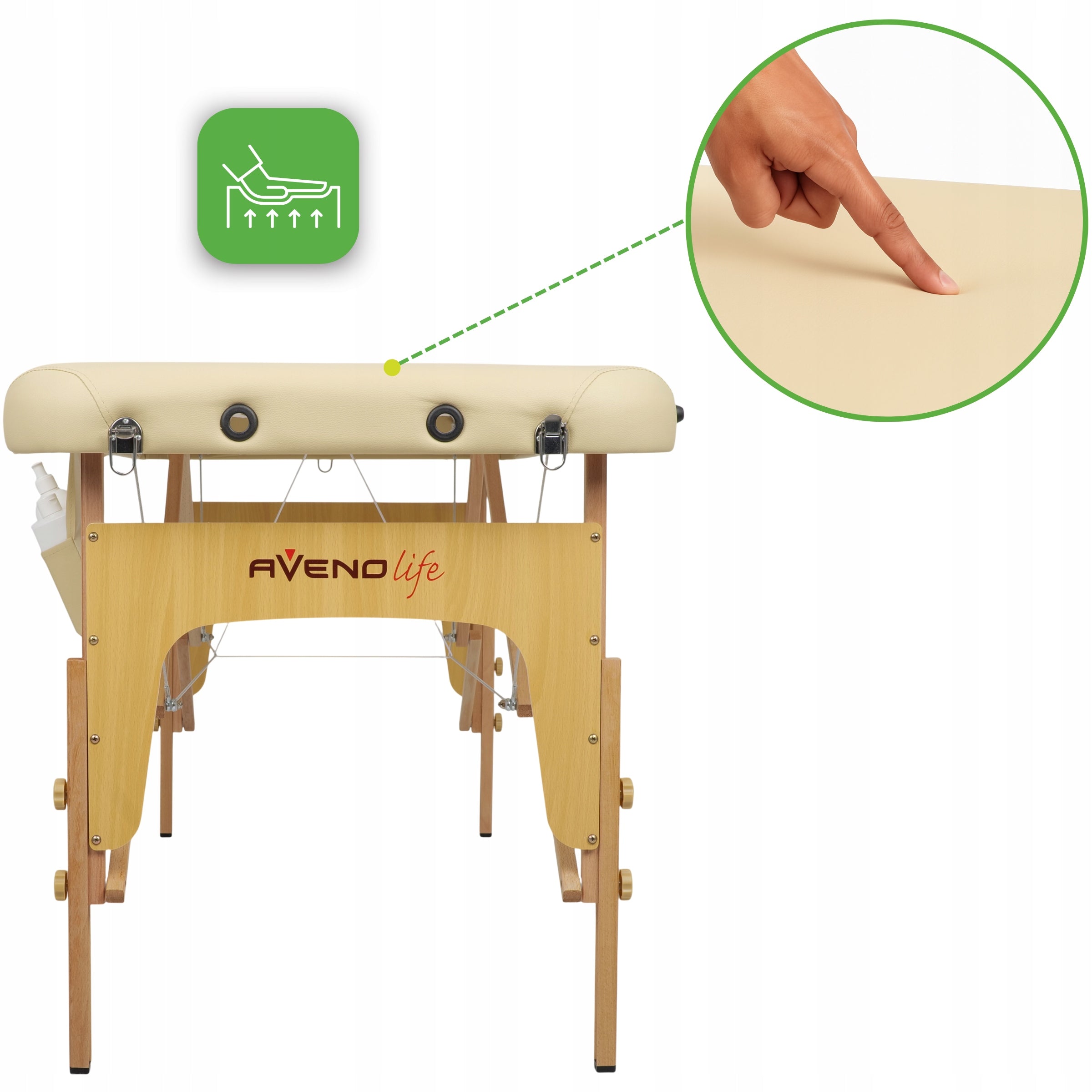 BED MASSAGE TABLE FOLDING 70 CM 3 SEGMENTS BIANCA COVER FOAM 5CM Color brown
