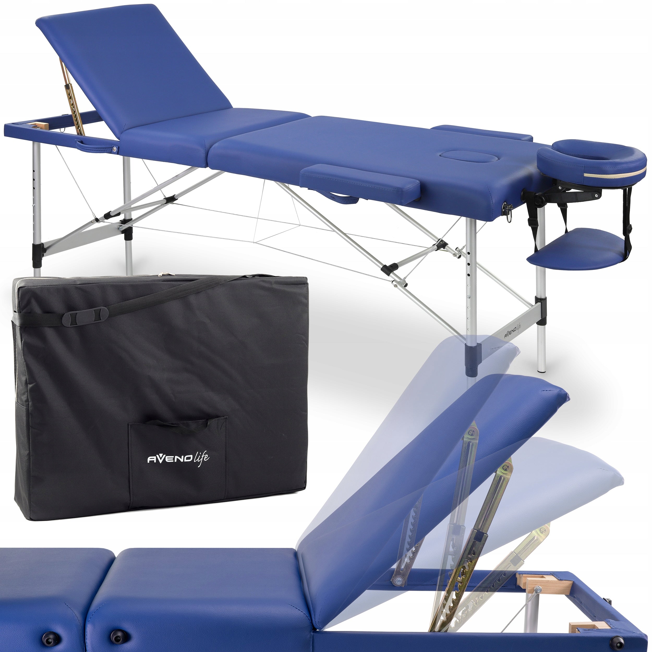 BED MASSAGE TABLE FOLDING ALUMINUM 3 SEGMENTS ADELE FOAM 5CM Adele