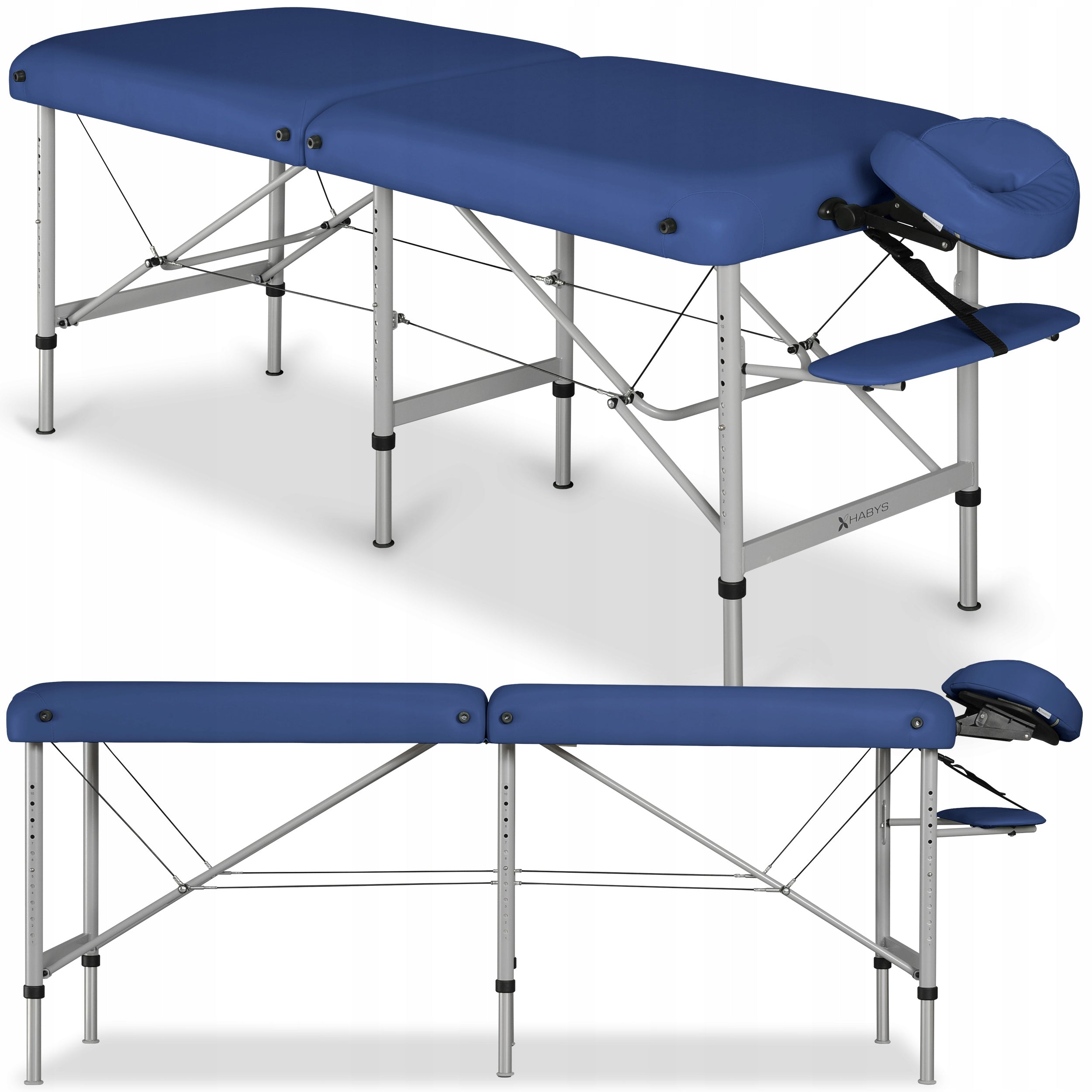 BED MASSAGE TABLE FOLDING ALUMINUM MEDMAL 70 STABILIZING LEG HABYS