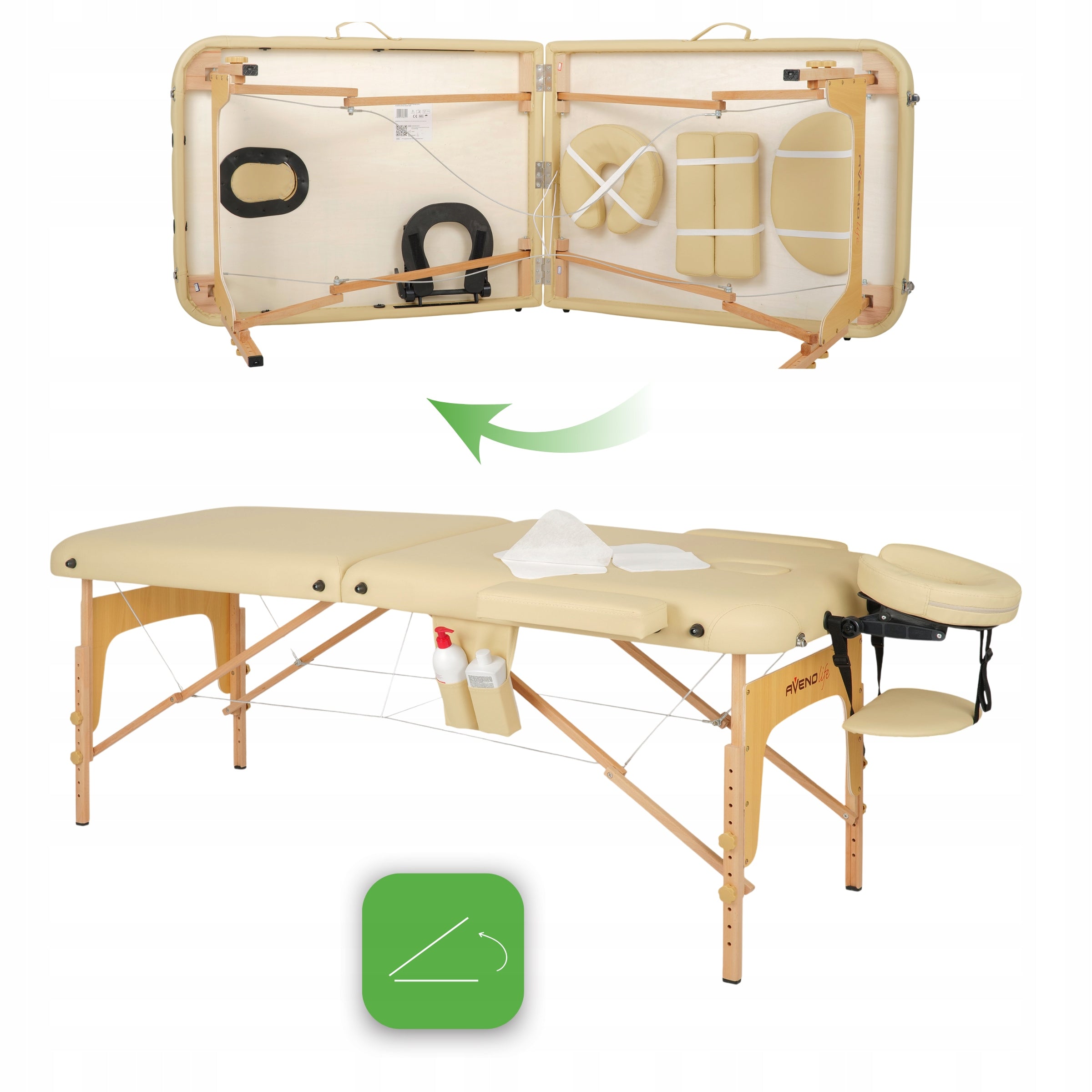 BED MASSAGE TABLE FOLDING PORTABLE SOFA 70 CM COVERHABYS Manufacturer code łózko kosmetyczne do rzęs