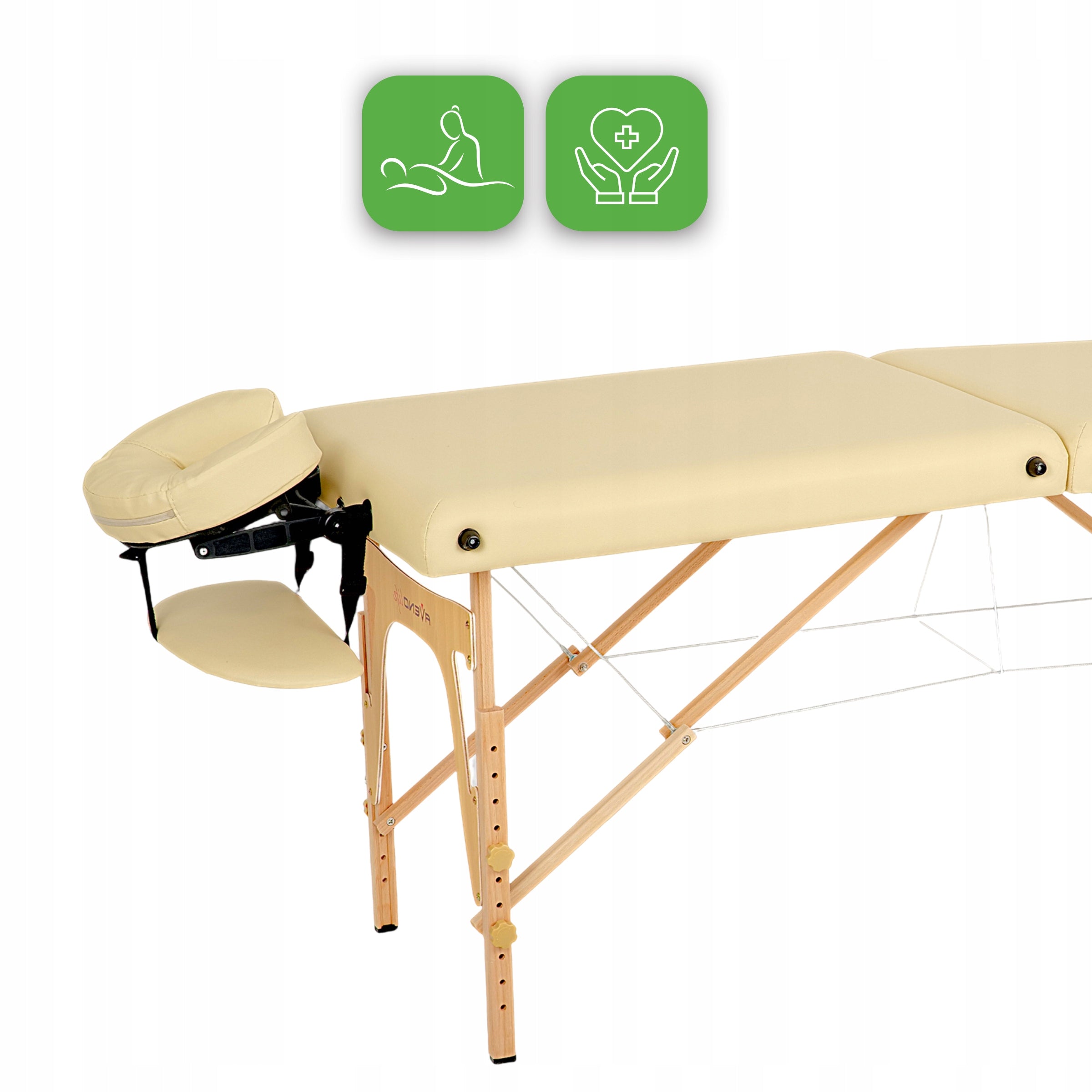 BED MASSAGE TABLE SONIA FOLDING PORTABLE COVER HABYS LIGHT 11 KG Color brown