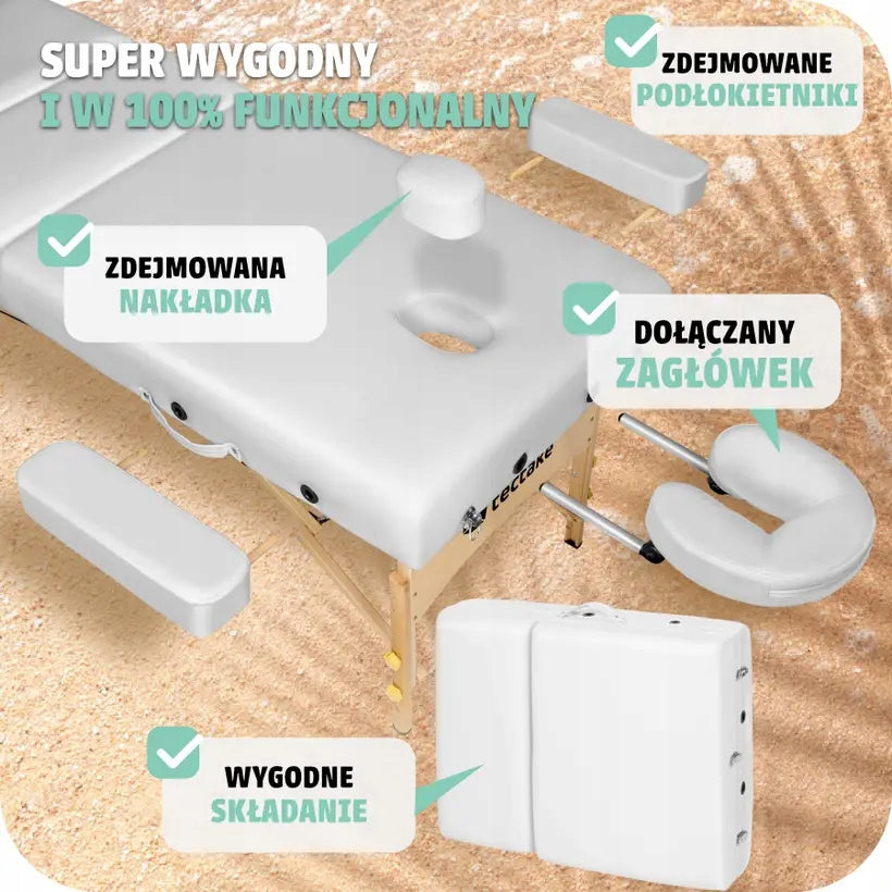 BED MASSAGE TABLE WOODEN FOLDING Brand TecTake