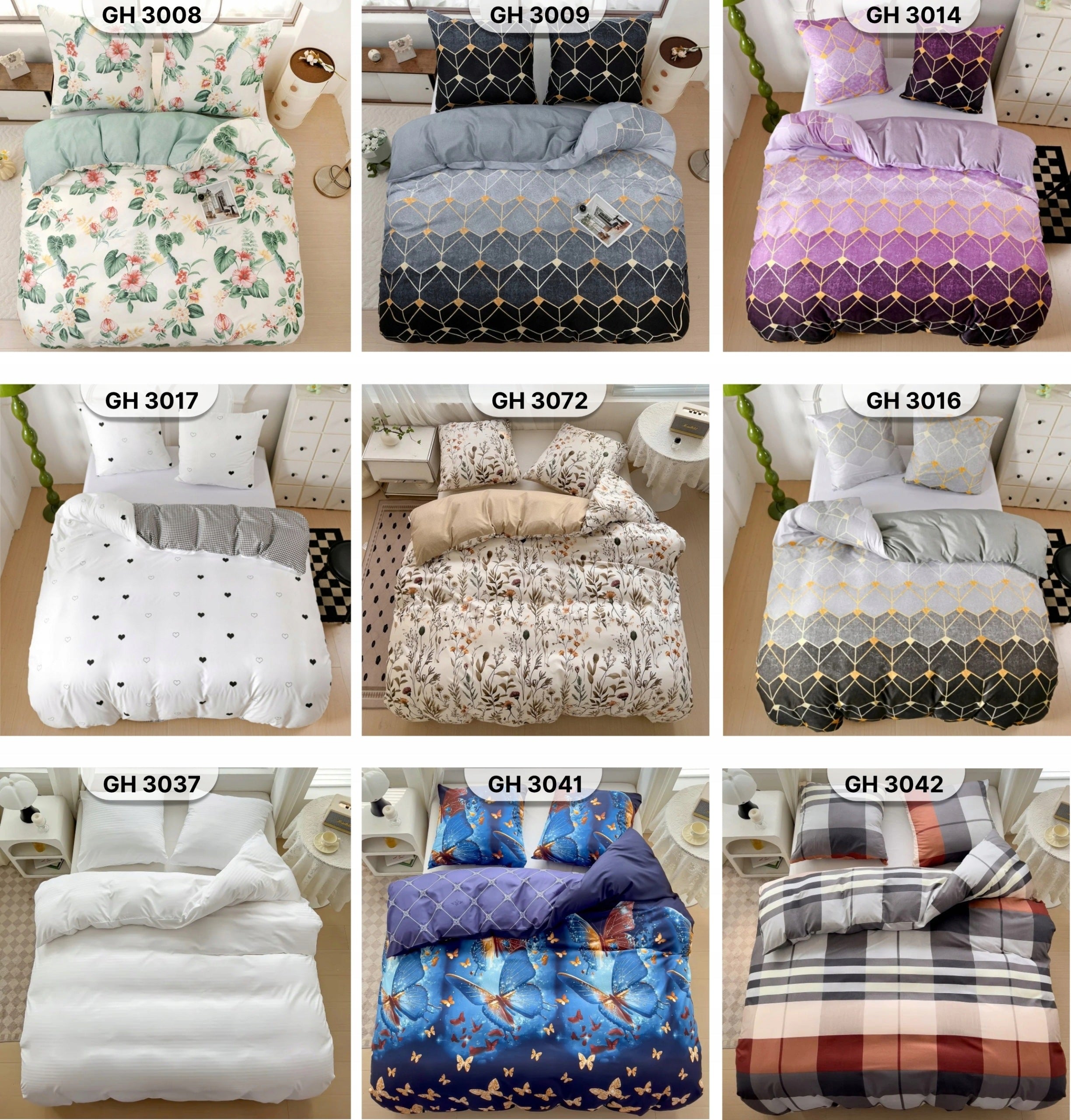BEDDING 160x200 +2 pillowcases Cotton satin BEDDING SET PATTERNS THICK Packaging status original