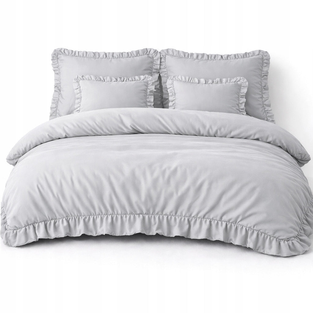 BEDDING 160x200 WITH FRILL SET 3 PCS MICROFIBER COLORS TO CHOOSE FROM Packaging status original