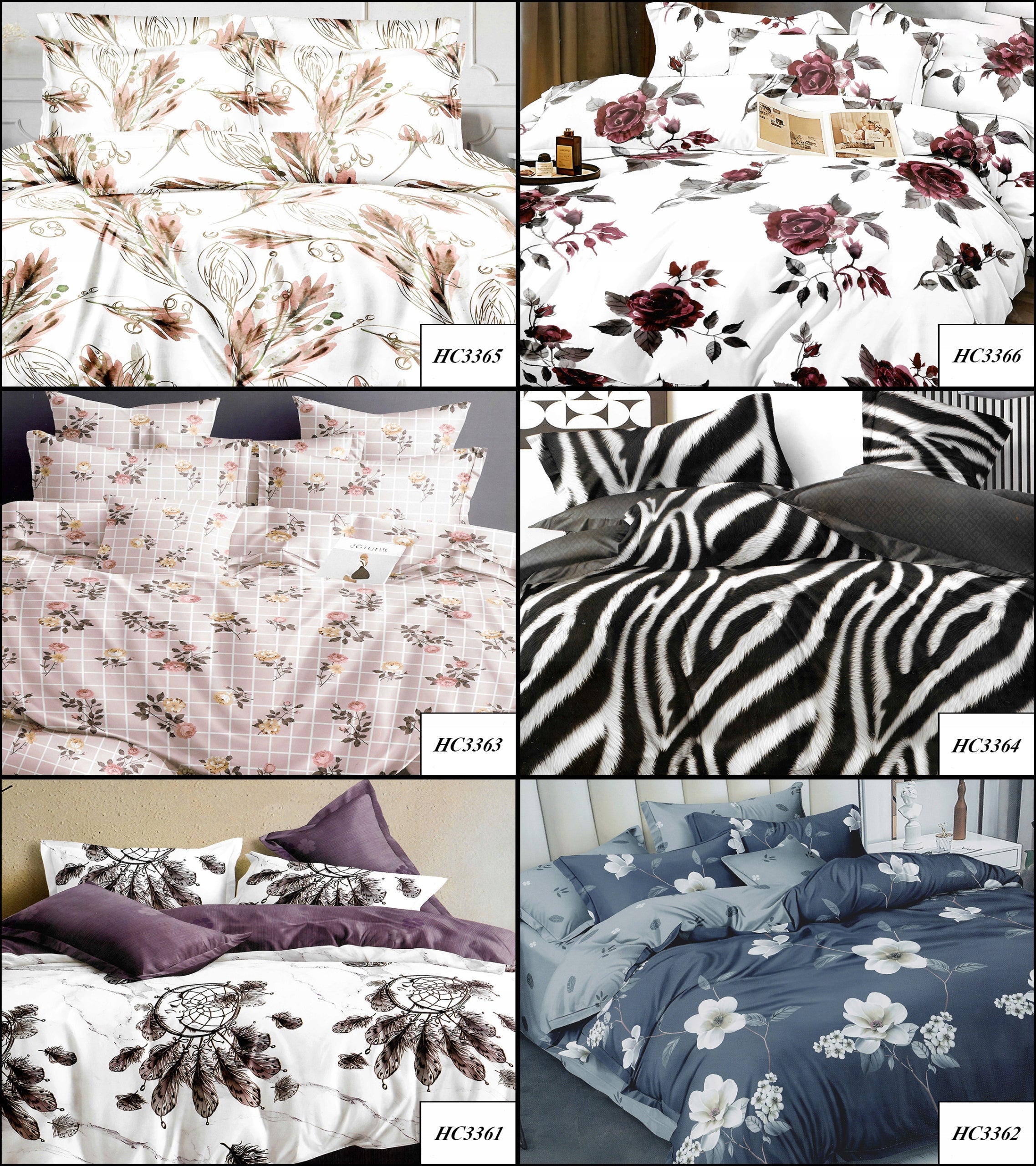 BEDDING COTTON SATIN 180x200 2 PILLOWCASES AUTUMN SET OF MANY PATTERNS Brand J&W
