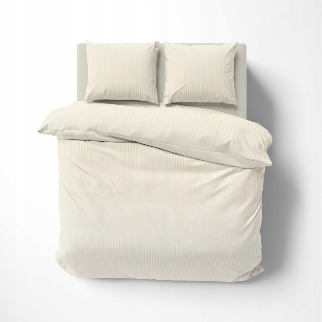 BEDDING PURE ADAMASZEK STRIPES 160X200cm CREAM ECRU PREMIUM GIFT