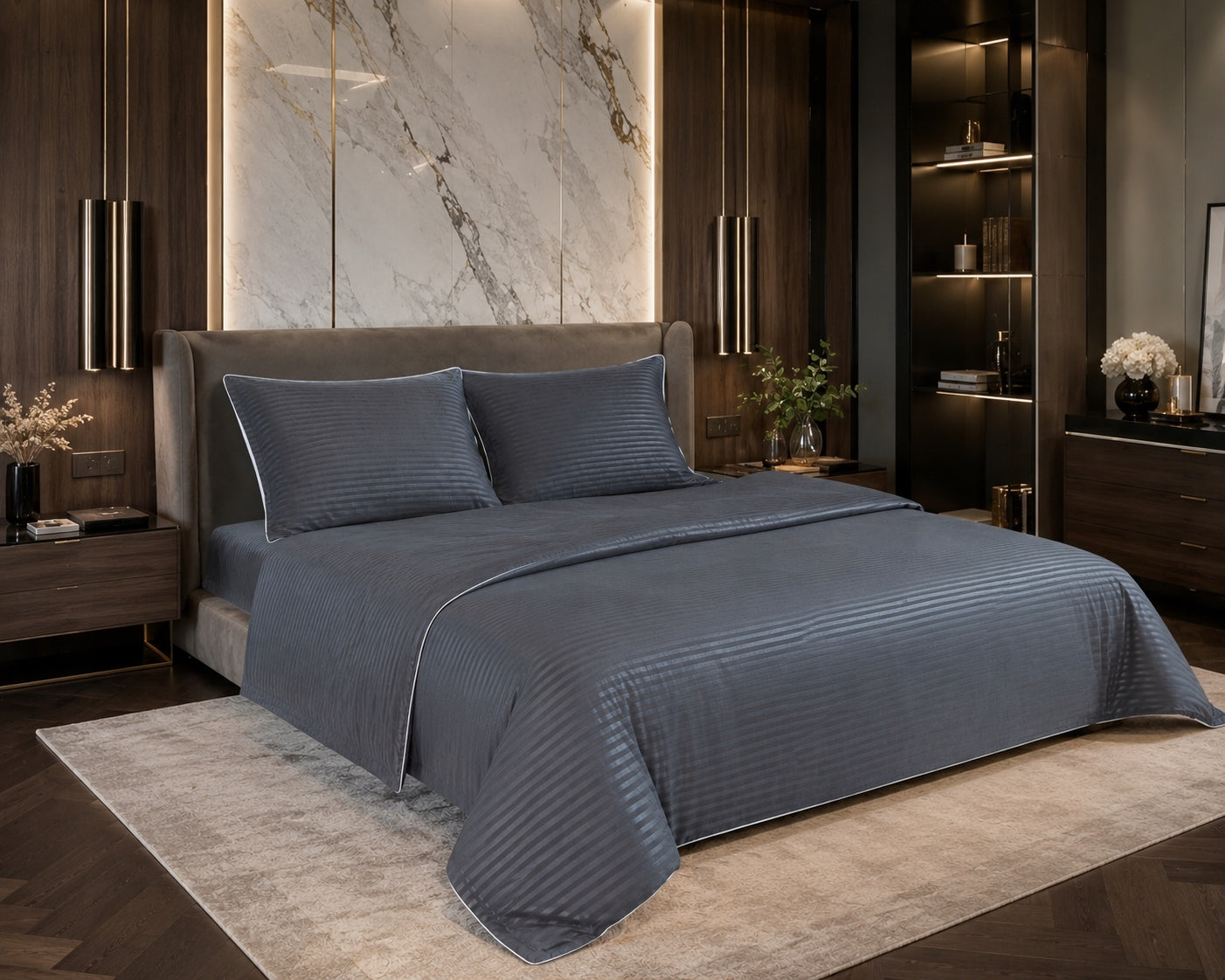 BEDDING SET 160X200 DOUBLE SIDED 3 PIECE Cotton Satin 100% Packaging status original