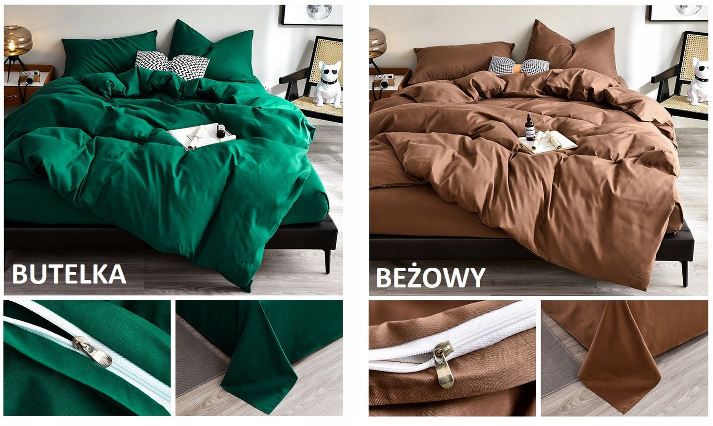 BEDDING SET 160x200 + 2 COLORS PILLOWCASES Comforter cover width 200 cm