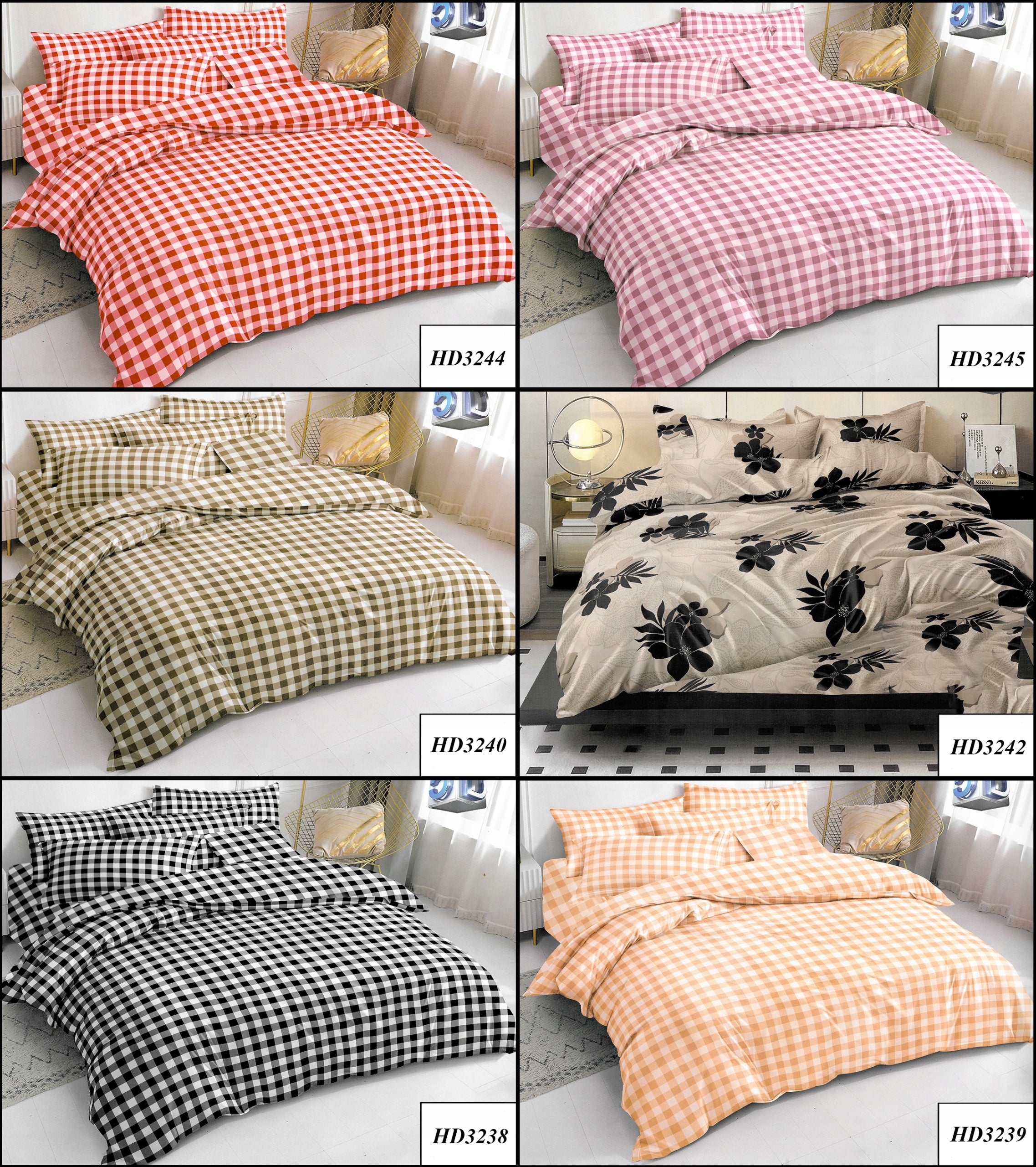 BEDDING SET 180x200 SATIN COTTON 4-PIECES Color multicolor