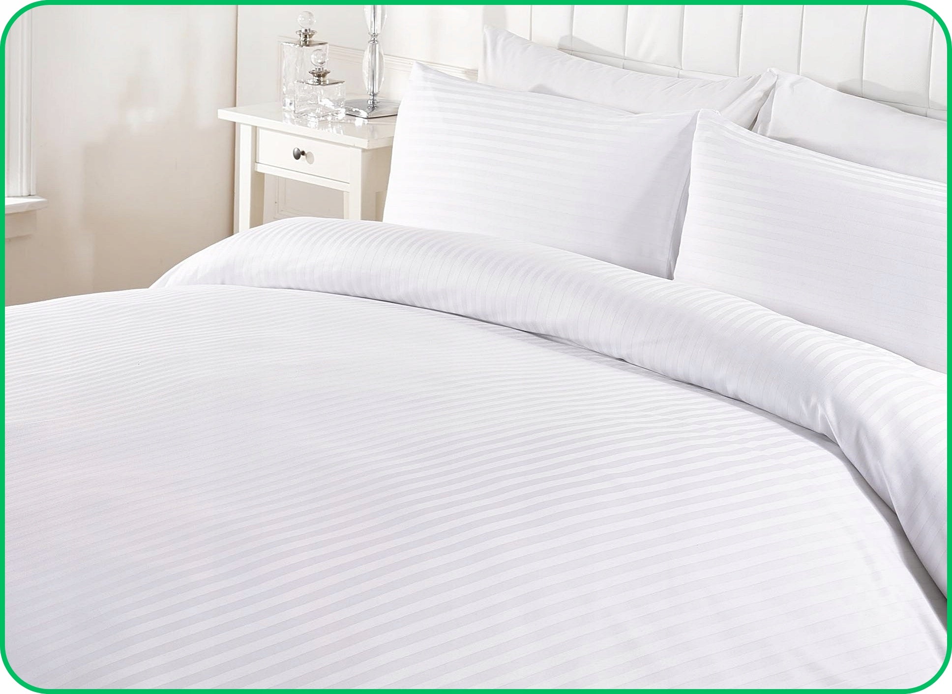 BEDDING WHITE HOTEL HOUSE SPA 200x220 STRIPES 1CM DAMASK MICROFIBER Quilt dimensions 200x220cm