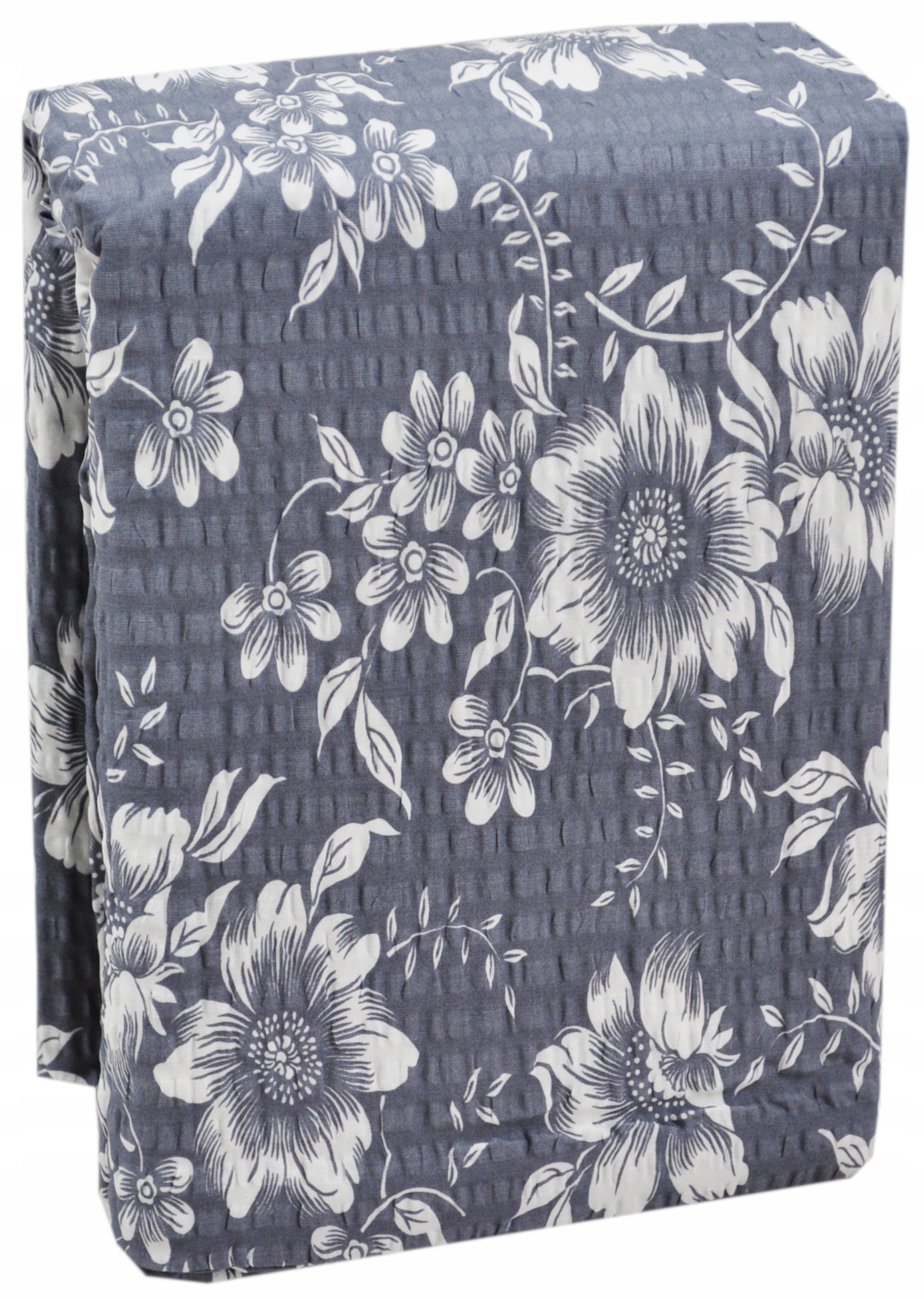 BEDDING WITH BARK 160X200 BARK COTTON 100% WHITEWASH GREY WHITE FLOWERS