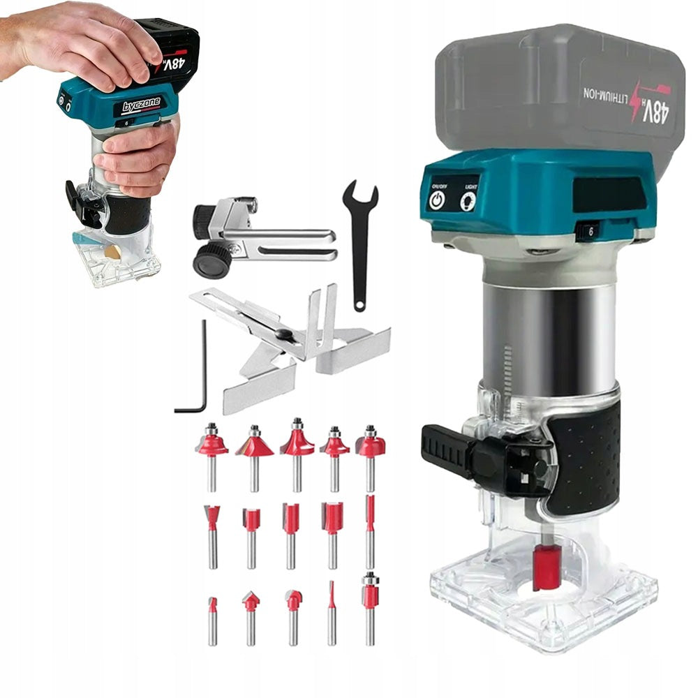BEDEE 5 Speed 18V Cordless Milling Machine With LED For Edges And Grooves