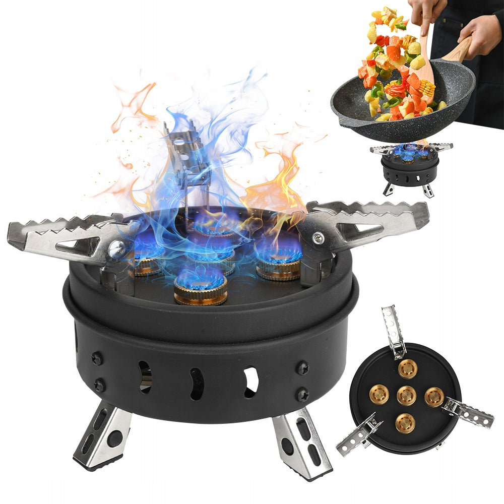 BEDEE Folding Gas Stove for Camping Cooking - Durable Metal Structure Manufacturer code Kuchenka gazowa11000W