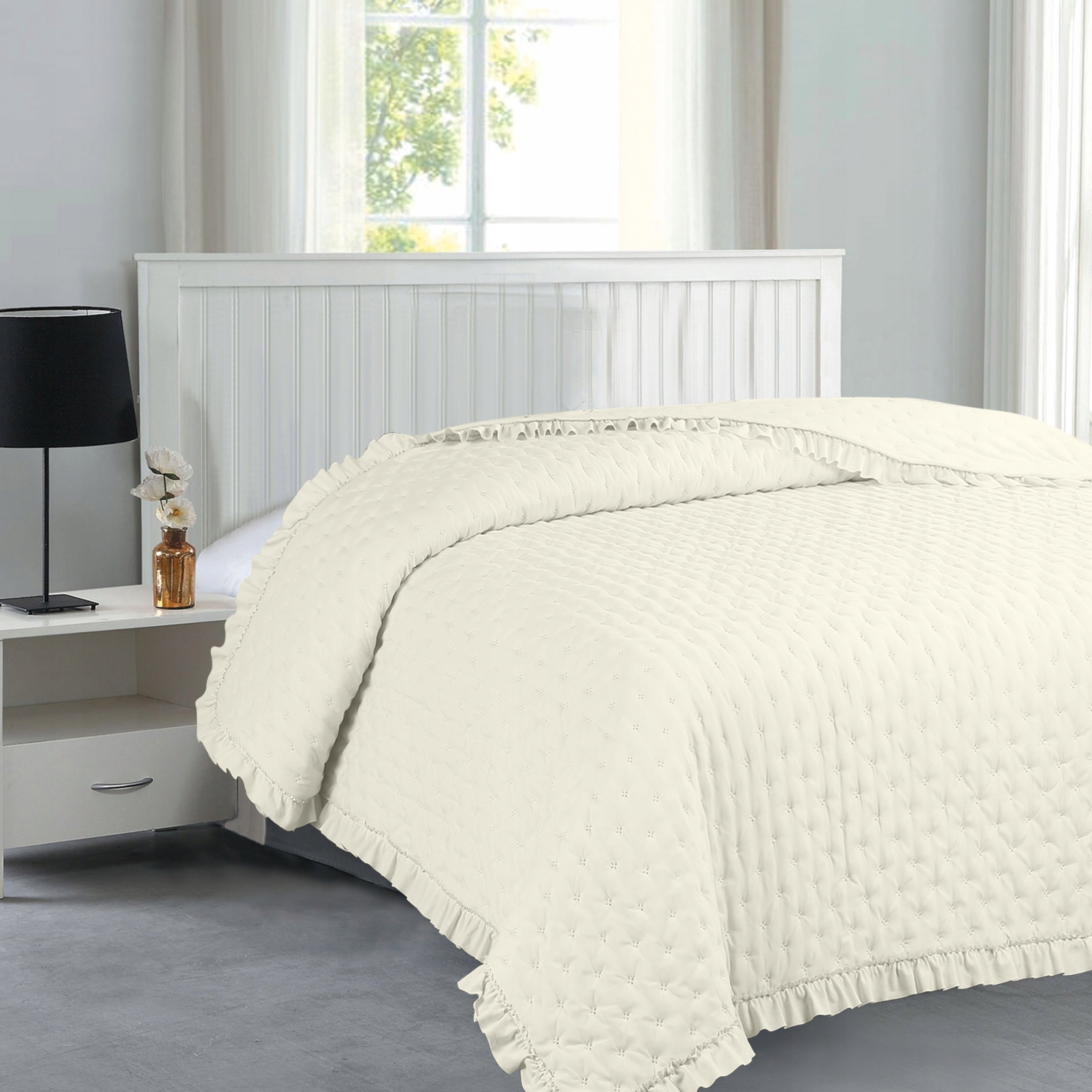 BEDSPREAD 200x220 COUCH VERSAILLES CORNER CREAM PLAID DECORATIVE Manufacturer code 5902340688052