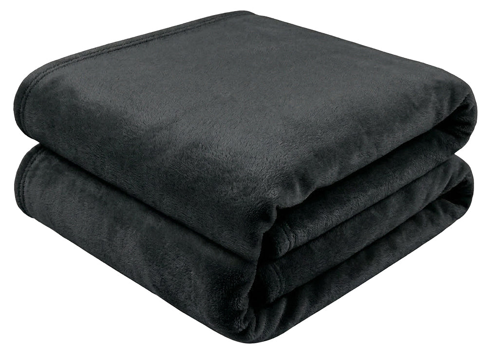 BEDSPREAD BLANKET SMOOTH SOFT WARM FOR GIFT 160x200 BLACK Brand Cotton world