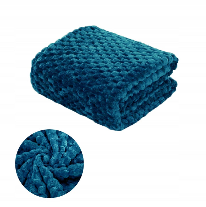 BEDSPREAD BLANKET WITH EMBOSSED PATTERN BUBBLE 200x220CM TURQUOISE