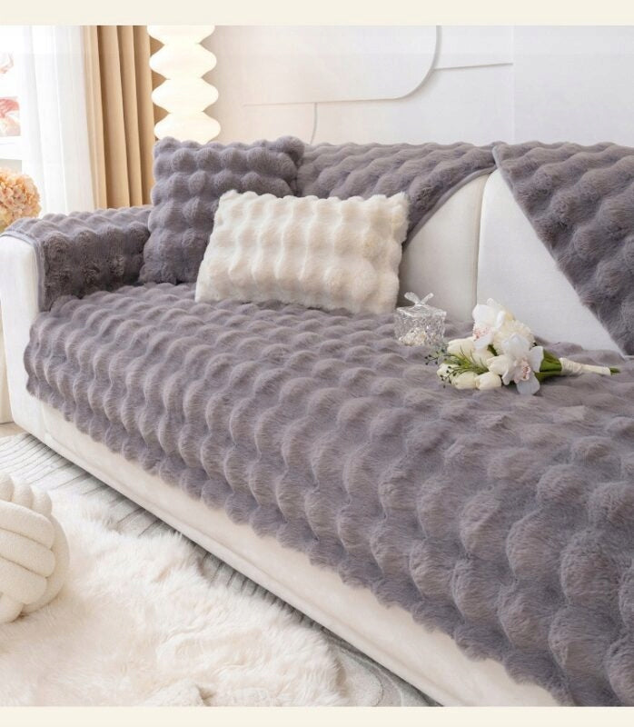 BEDSPREAD SOFA FLUFFY BLANKET 90x180cm GREY Packaging status original