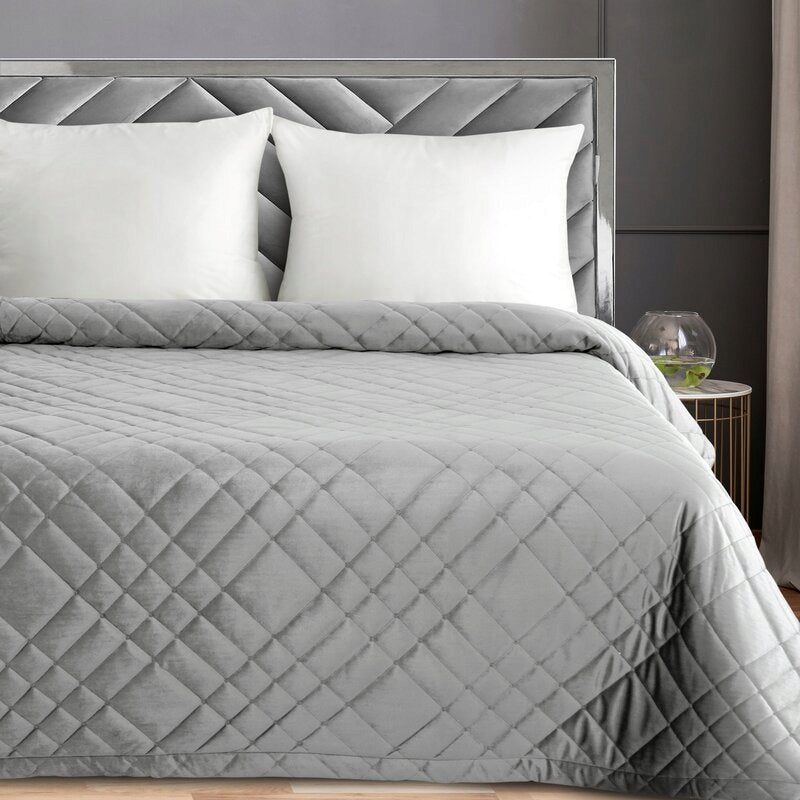 BEDSPREAD VELVET CAPE RIA6 220X240 SILVER Color silver