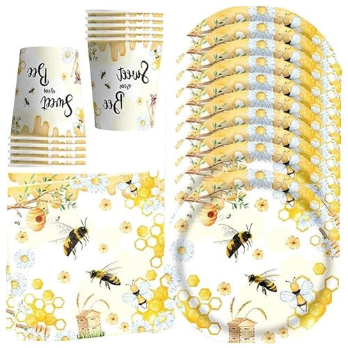 BEE PARTY UTENSILS CHILDREN'S BIRTHDAY DECORATION BEES for children